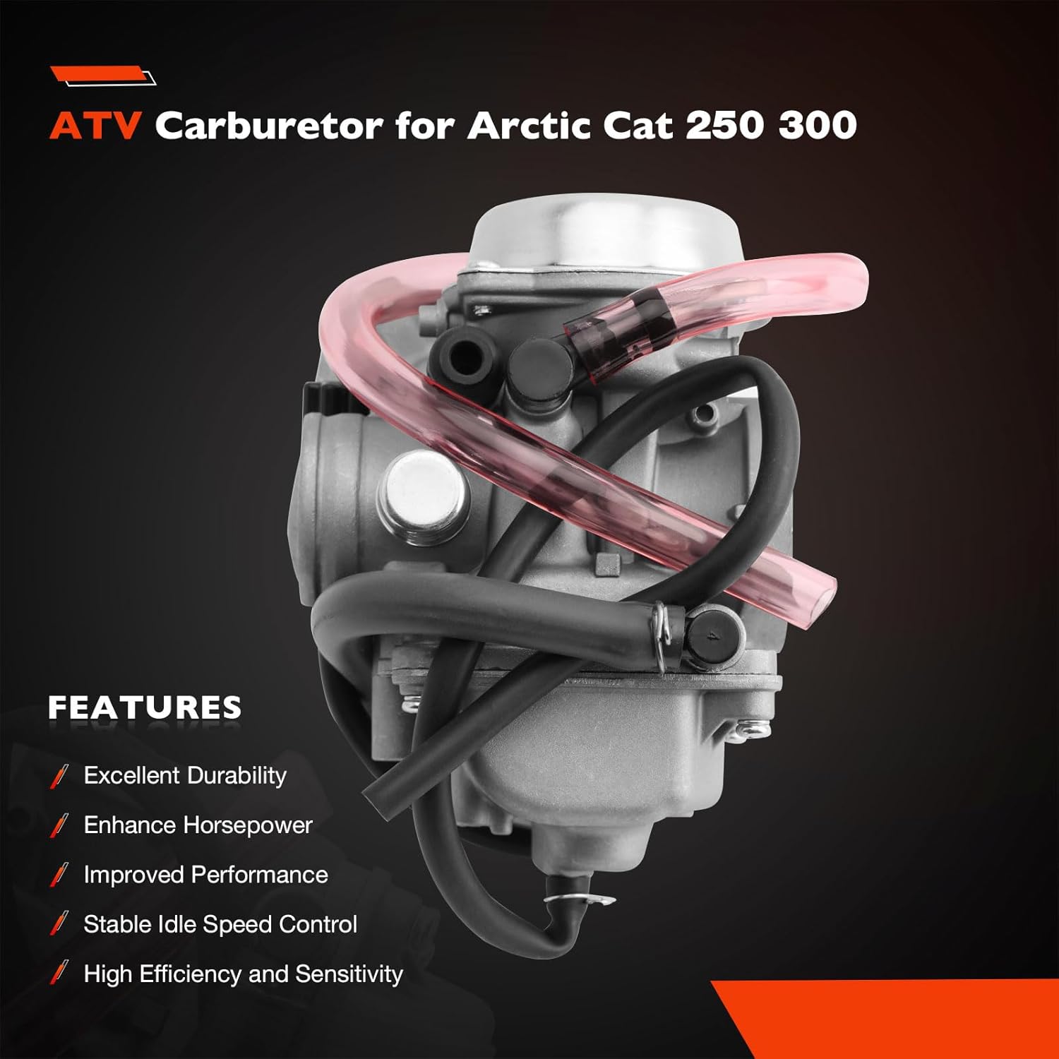 Carburetor Compatible with 2001 2002 2003 2004 2005 Arctic Cat 250 300 2x4 4x4 ATV Quad Carb with Rubber Airbox & Intake Manifold Boot