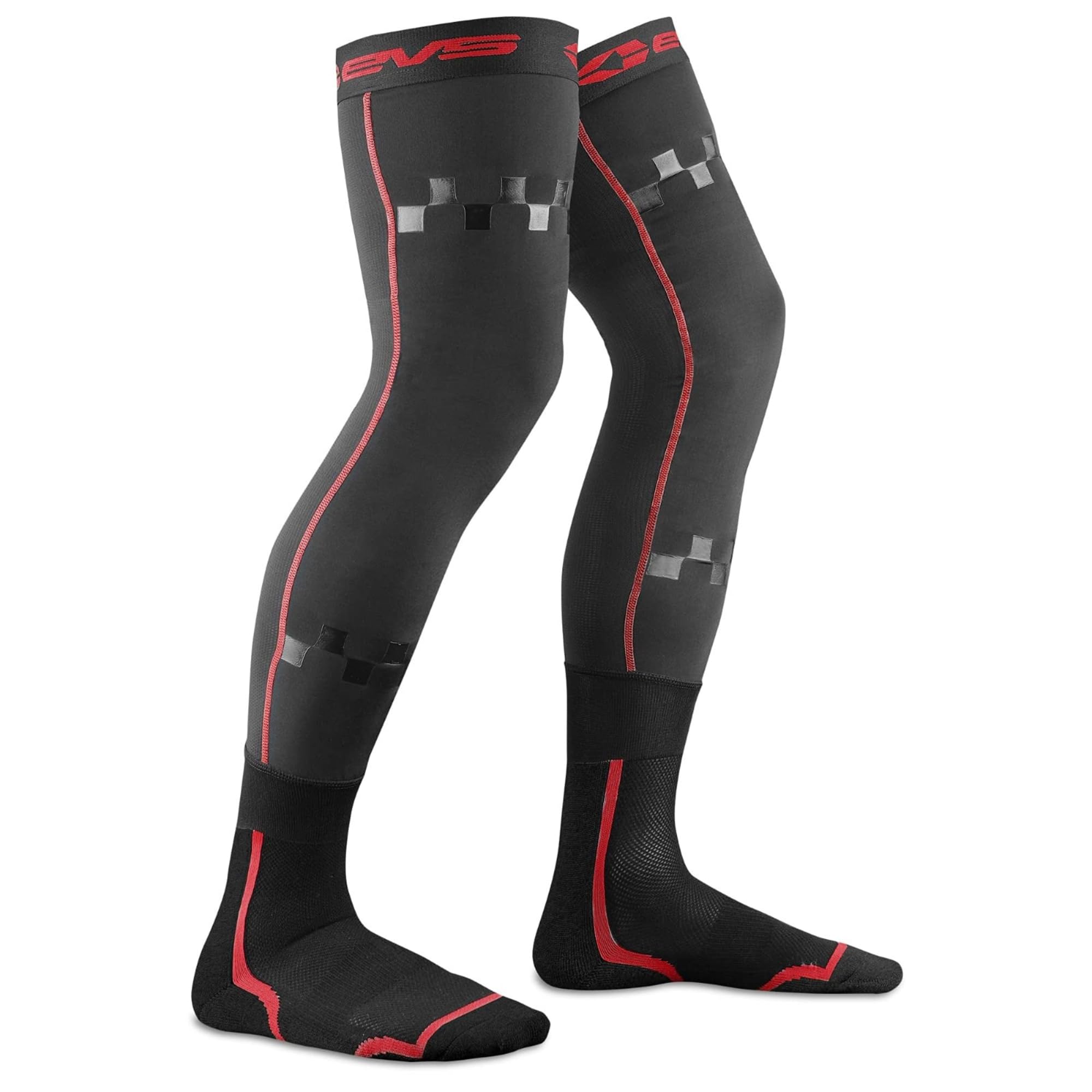 EVS SPORTS TUG Fusion Socks (1 Pair) | Compression Fit for Muscle Support | Reinforced Heel &amp; Toe for Durability | Black/Red | Youth
