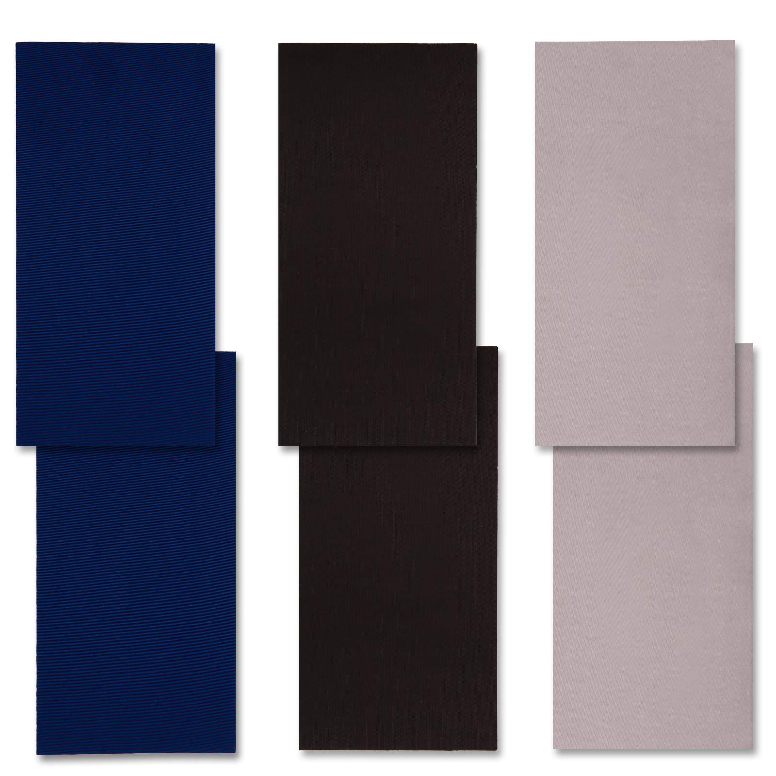 Whaline 6 Toppe Autoadesive In Nylon Per Riparazione Abbigliamento, Impermeabili, 3 Colori (nero, Grigio, Blu), 20x10 Cm