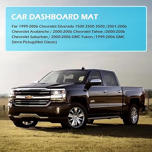 Miniatura 4 de Migaven Tapete de cubierta de salpicadero compatible con Chevrolet Silverado 1500 2500 3500 1999-2006 Avalanche Chevy Tahoe Suburban GMC Sierra