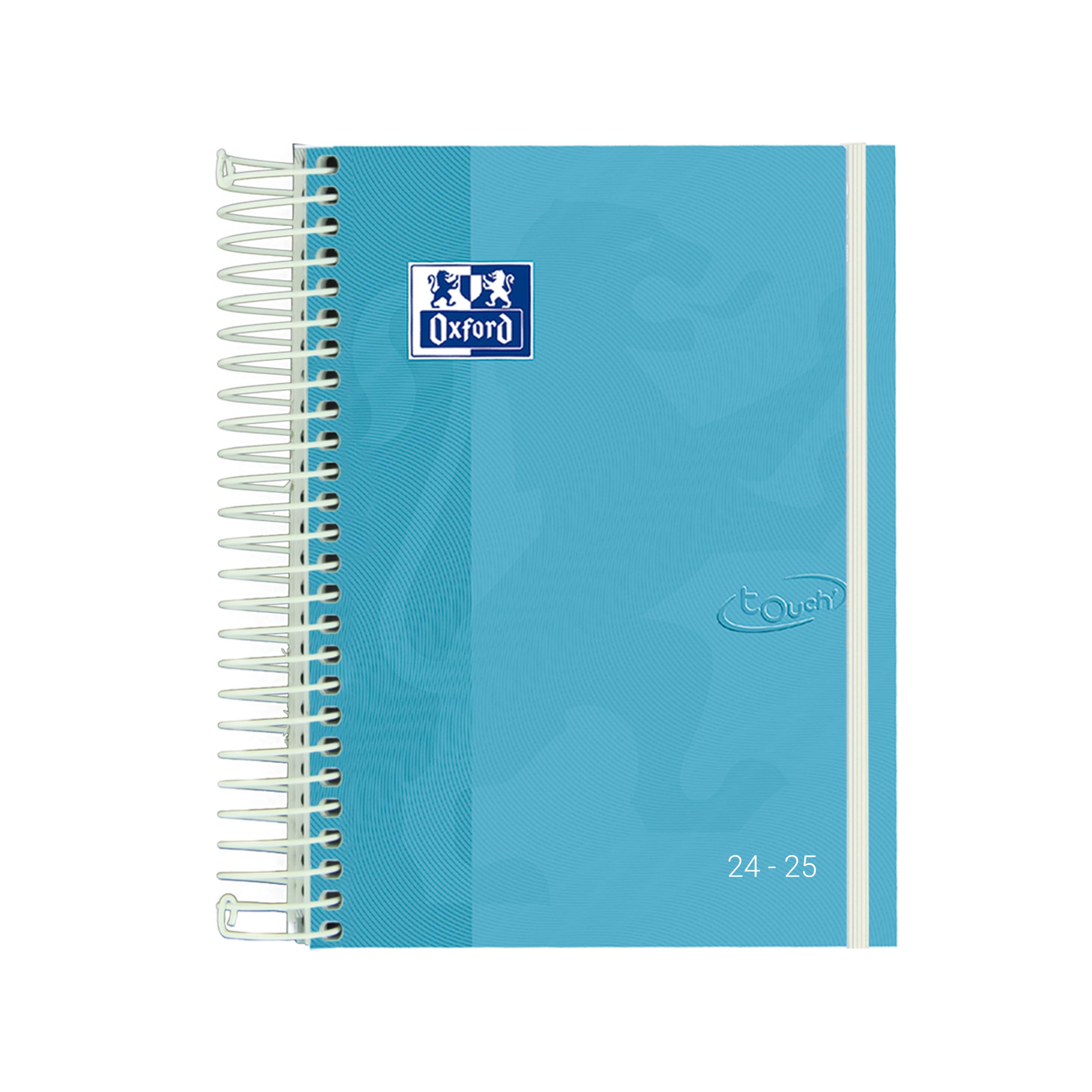 Oxford Touch, Agenda 2024 2025 Día por Página, Tapa Extradura, 12x18 cm, Español, Color Azul Pastel