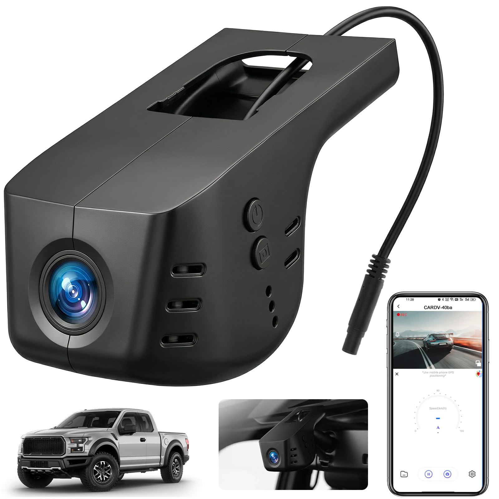 Photo 1 of Front 4K Dash Cam for Ford F150 & F250 2021-2025 Limited XLT XL Raptor,Easy Installation,OEM Style in-Dash WiFi & APP, Loop Recording, G-Sensor, 24H Parking Monitor