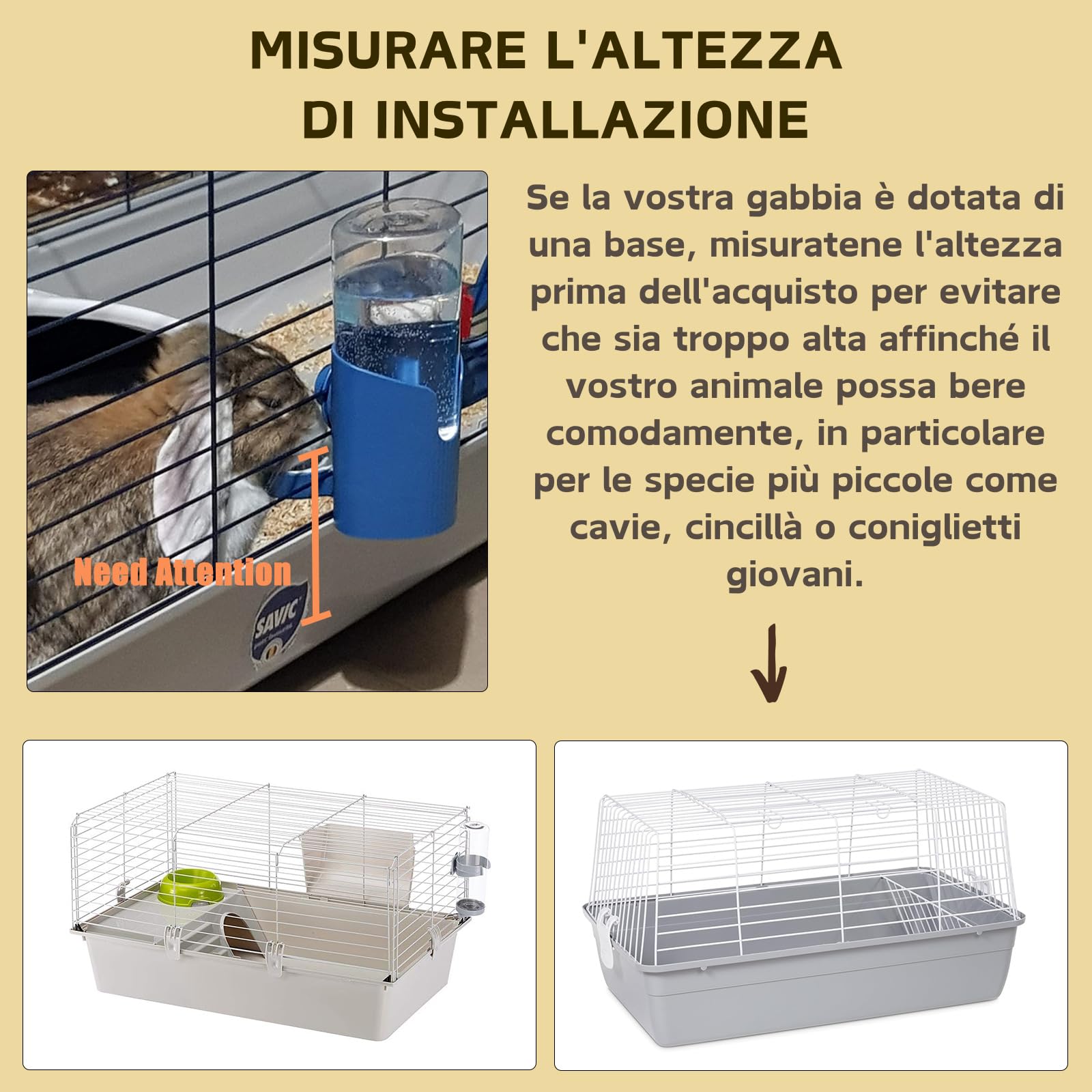 Borraccia Acqua per Piccoli Animali [Verde, 600ml] Gravità Automatica Acqua Bottiglia Conigli Porcellini D'india Criceto Furetti Chinchilla Gabbia Dispenser Acqua