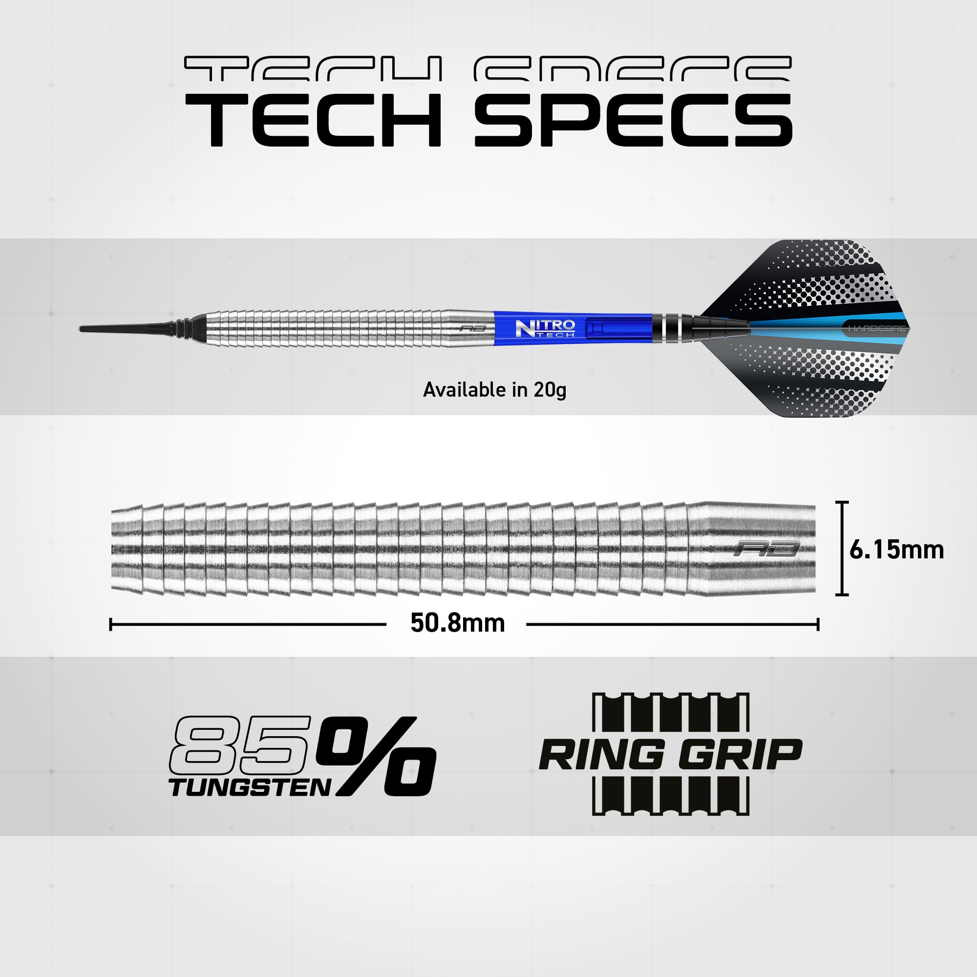 RED DRAGON Darts - Razor Edge Original 18g Dart Set | 85% Tungsten Dart Pfeile - Profi Softdarts Dartpfeile inkl. Flüge & Schäfte