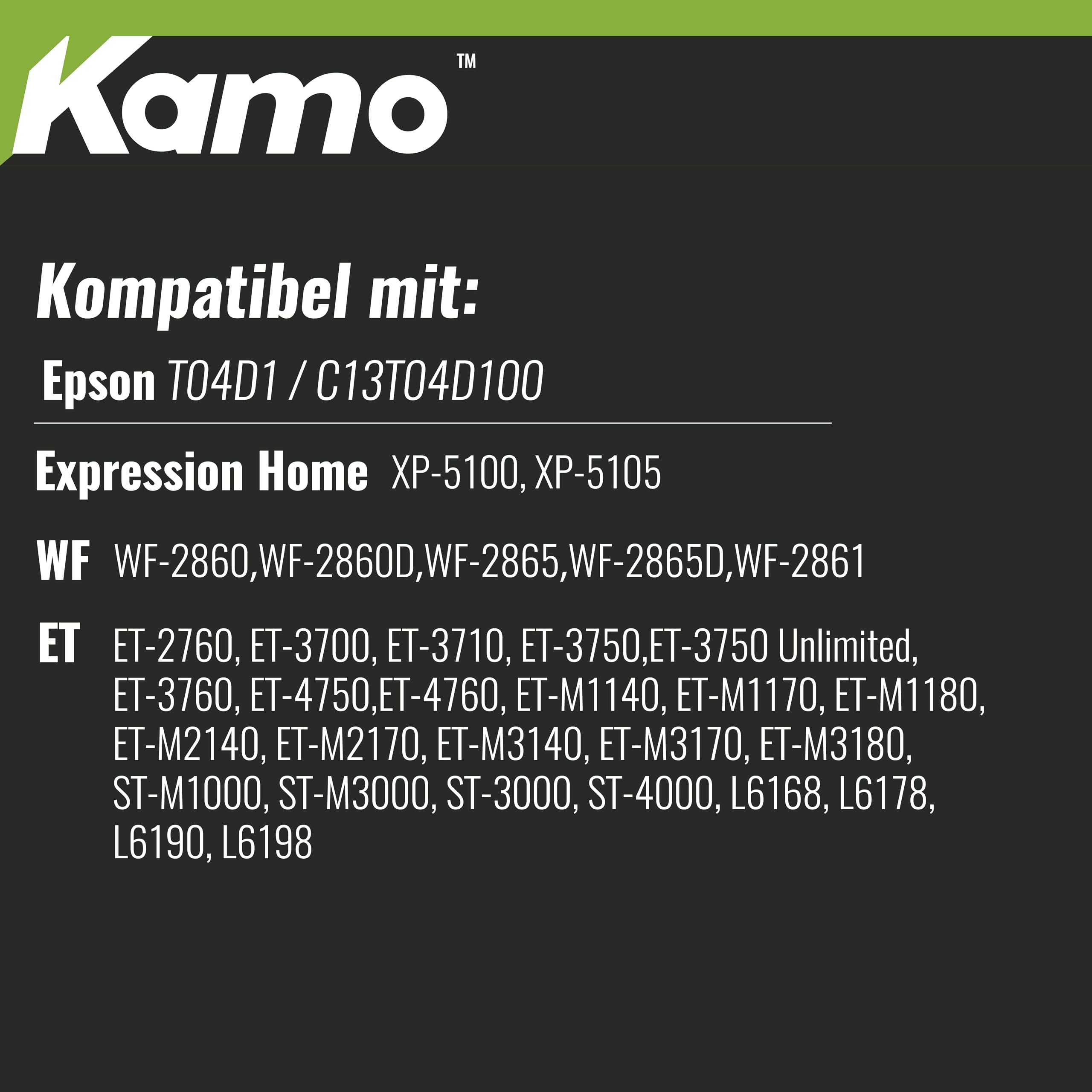 kamo T04D1 Scatola di Manutenzione compatibile con Epson T04D1 C13T04D100 Maintenance Box, per Expression Home XP 5100 5105 5150, Workforce WF 2860 2865, EcoTank ET-15000 ET-4750 ET-4850 ET-3750 5170
