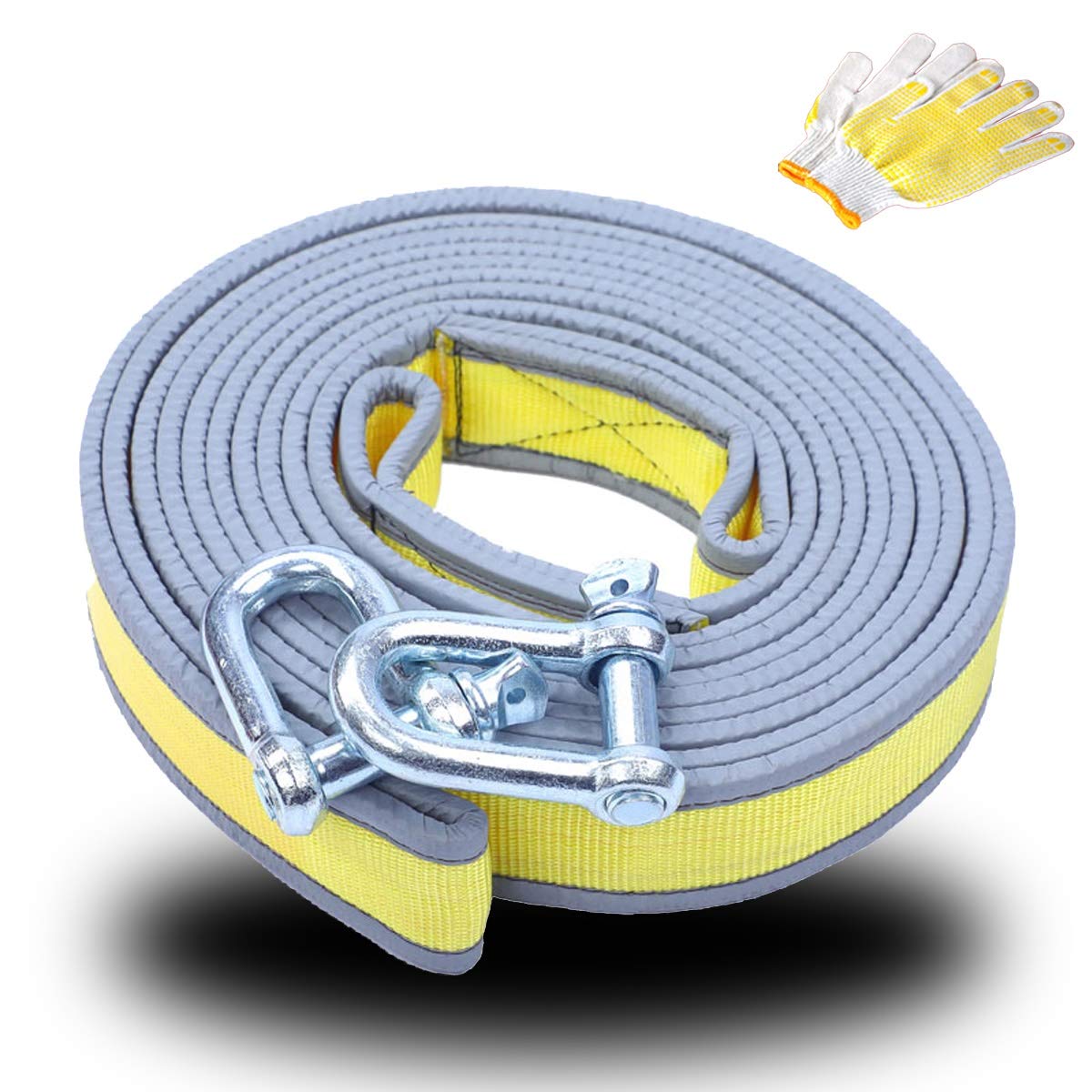 Cuerdas de Remolque, Cuerda de Remolque para Automóviles de Alta Resistencia, con 2 Ganchos de Seguridad y Guantes, Cuerda de Remolque de Nylon de Alta Densidad (Size : 6m/10t)