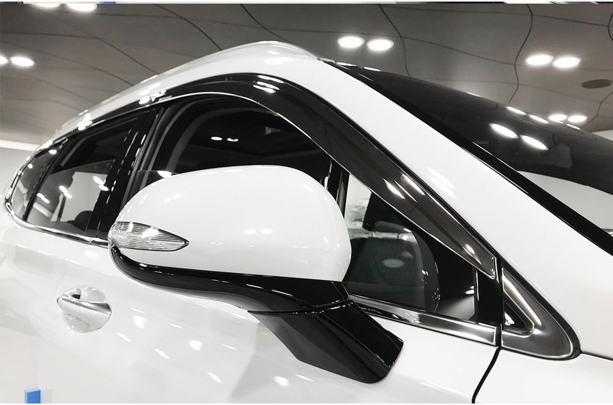 AUTOCLOVER Chrome Window Visor Weather Deflectors Sun Rain Guard 6p for 2019 Hyundai Santa FE (5 Seater Model)