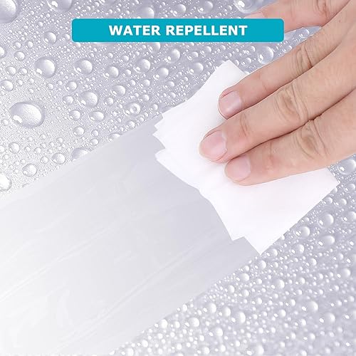 Miniatura 5 de Forro de cortina de ducha blanco, 36 x 72 pulgadas, vinilo de 0.35 oz, cortina de ducha de plástico resistente, forro de ducha impermeable con peso