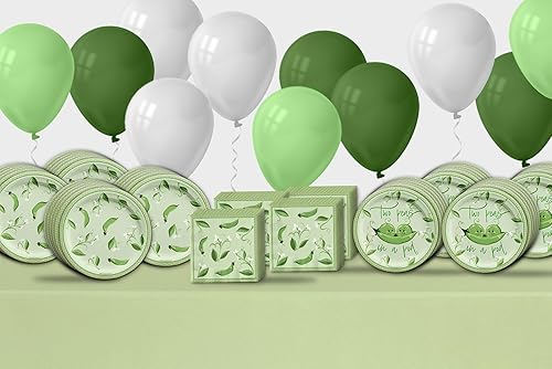 Miniatura 7 de Two Peas in a Pod Twins - Juego de vajilla para fiesta de baby shower, incluye platos, servilletas | Kit para 24