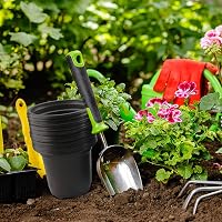 KINGLAKE 100 db fekete műanyag virágcserép 10 cm kerek palántanevelő edény 8