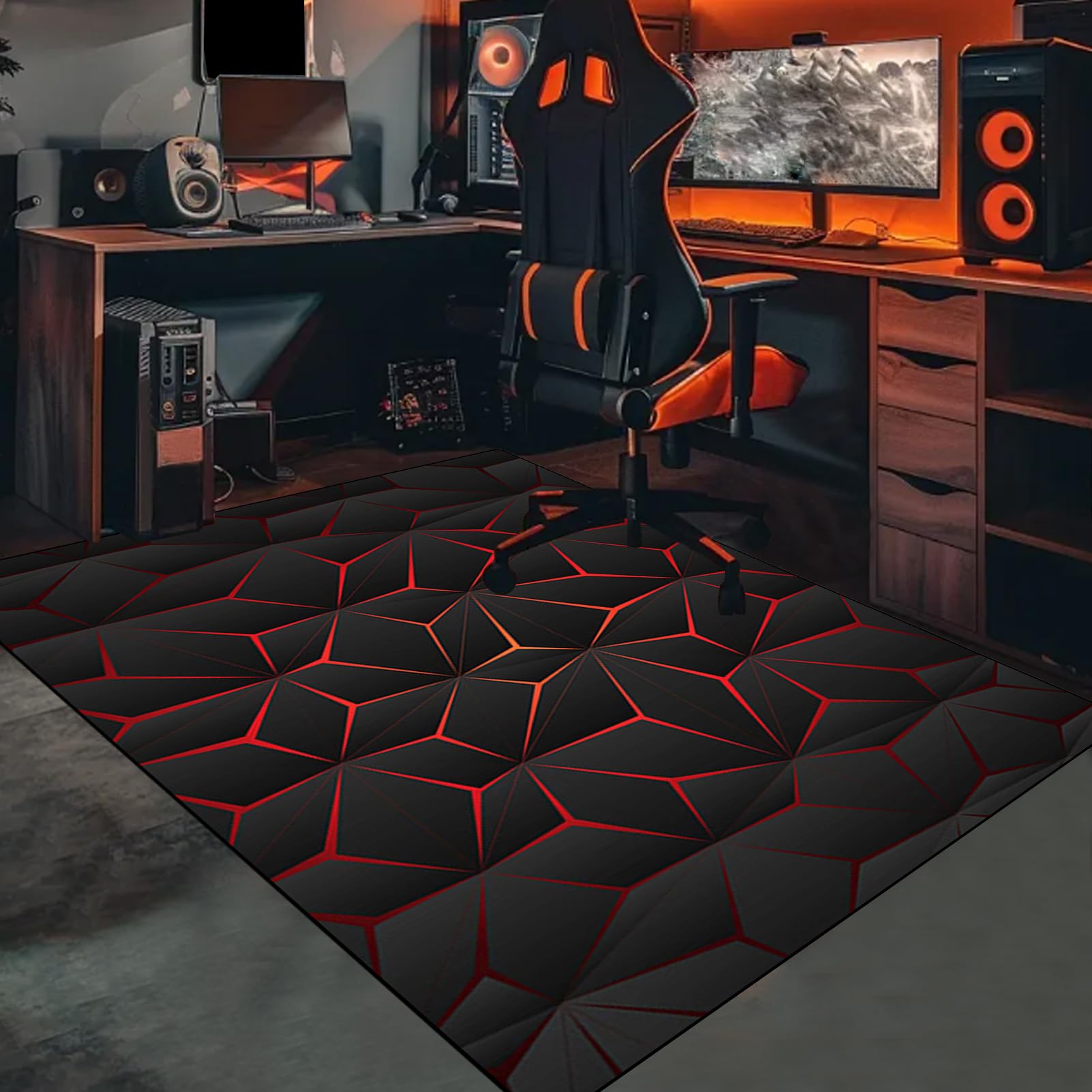 Tappetino antiscivolo per sedia da gioco, 100 x 140 cm, protezione per pavimenti duri, per gaming, ufficio, soggiorno e camera da letto, tappetino da scrivania per giocatori e professionisti