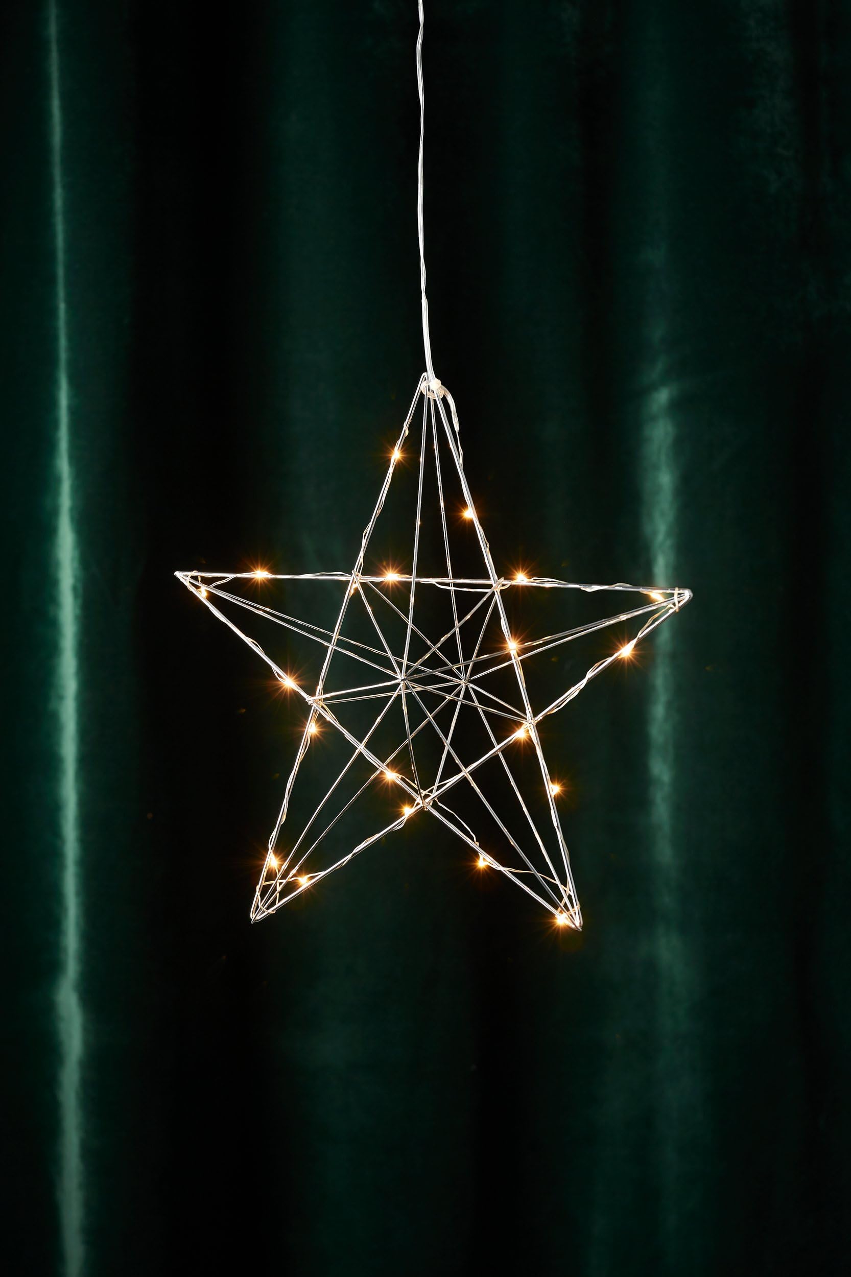 Eglo Décoration de Noël LED suspendue, étoile décorative à suspendre, déco | lumineuse avec minuterie, déco fenêtre en métal chromé, lumière blanc chaud