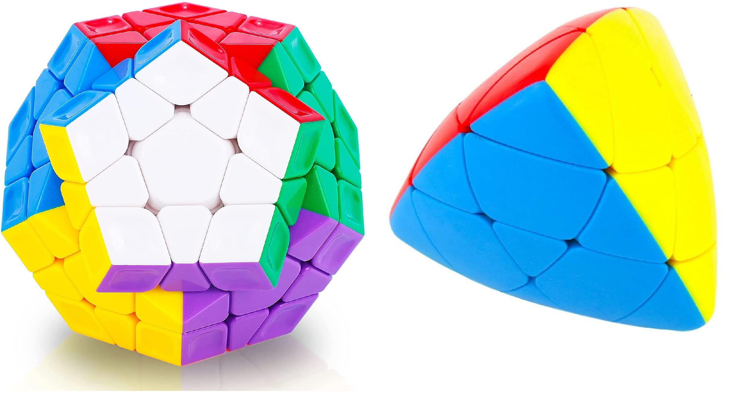 3 X 3 Megaminx Sculpted Stickerless Pentagon Cube And Mastermorphix Cube Triangle High Speed Stickerless Cube Combo Pack Of 2 - Kids