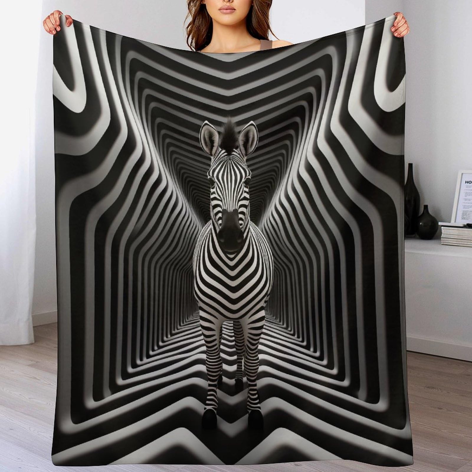 Couvre-lit zèbre en flannel de salon haut de gamme 130×150