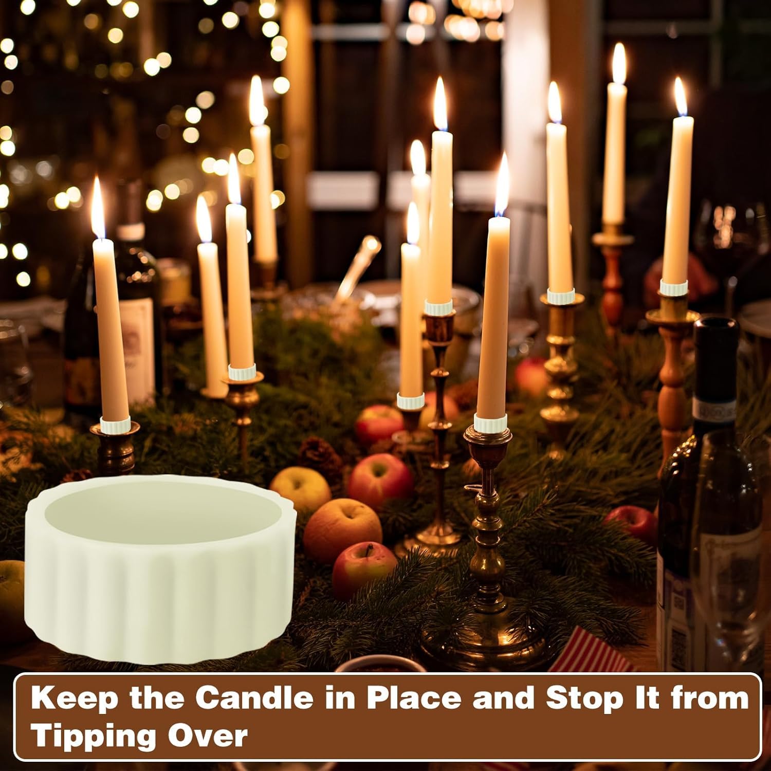 12Pcs Silicone Taper Candle Grippers Candle Hugger Gaskets, Upright Fitters Holders Small Accessories Protectors Elasticity Material for Wedding Festivals - Image 4