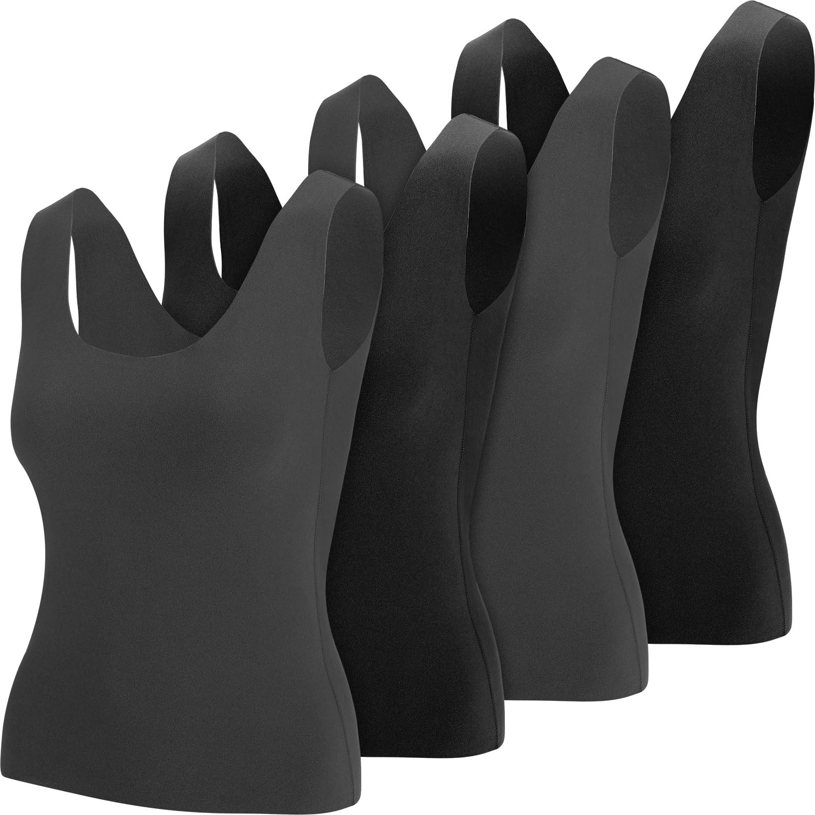 4 Pcs Thermal Tank Tops Women Underwear Tops Sleeveless Undershirt for Women Cotton Camisole Warm Base Layer-image-42