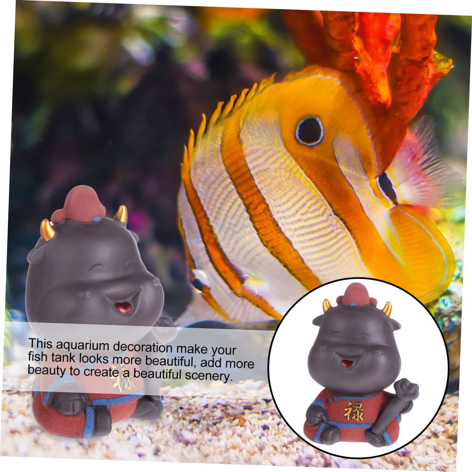 Décorations d'aquarium, Grotte d'aquarium, décoration d'aquarium, décoration de Voiture, Mini Sculpture de Vache, décoration Chic, Ornement de Veau, Jouets d'aquarium, Poissons d'aquarium