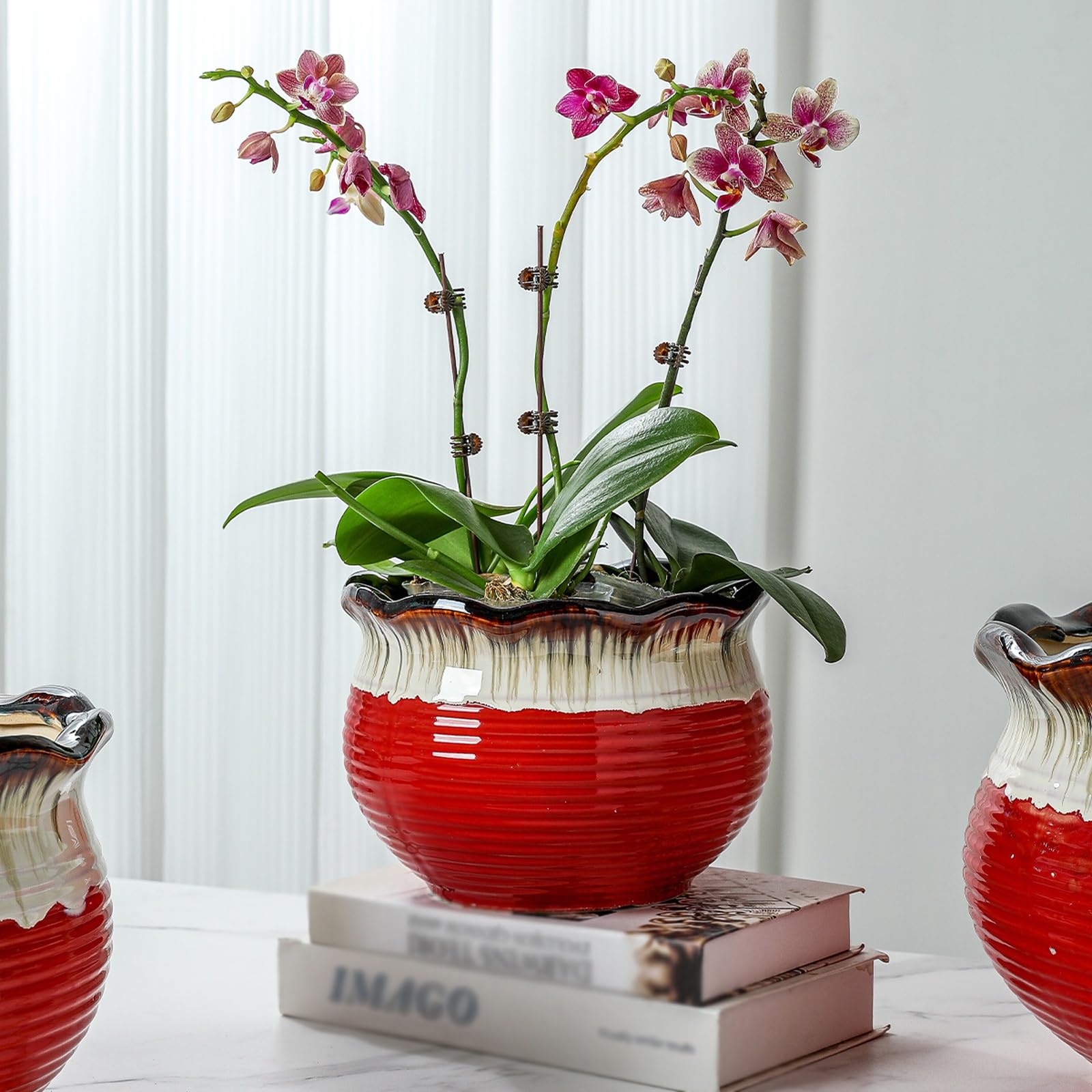 Doniczka Doniczki ceramiczne odpowiednie do sadzenia storczyków, aloesu, Phalaenopsis i innych roślin