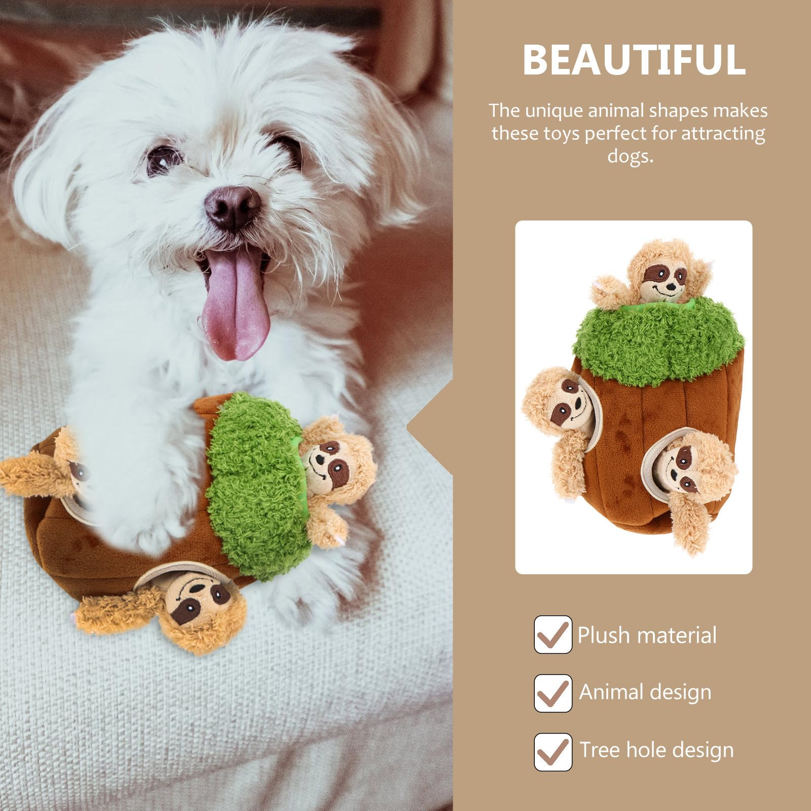 Giocattoli per Cani in Peluche 4 Pezzi Suono a Scricchiolio, Giochi da Masticare a Forma di Animali per Attività di Nascondino e Compagnia per Animali Domestici