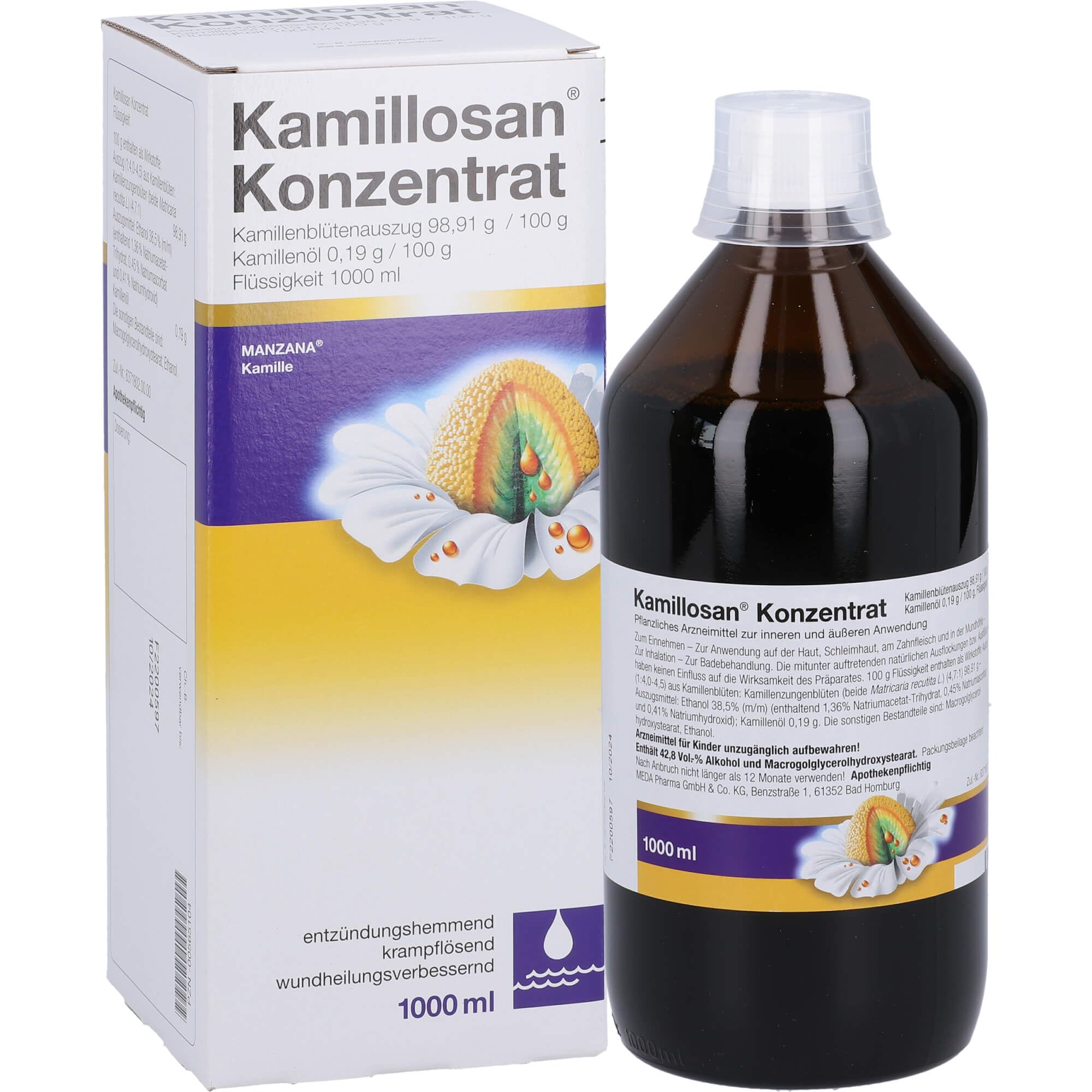 Kamillosan Konzentrat: Arzneimittel mit Kamillenblüten-Auszug für Sitzbad, Mundspülung, Inhalationslösung, Umschläge und zur Einnahme