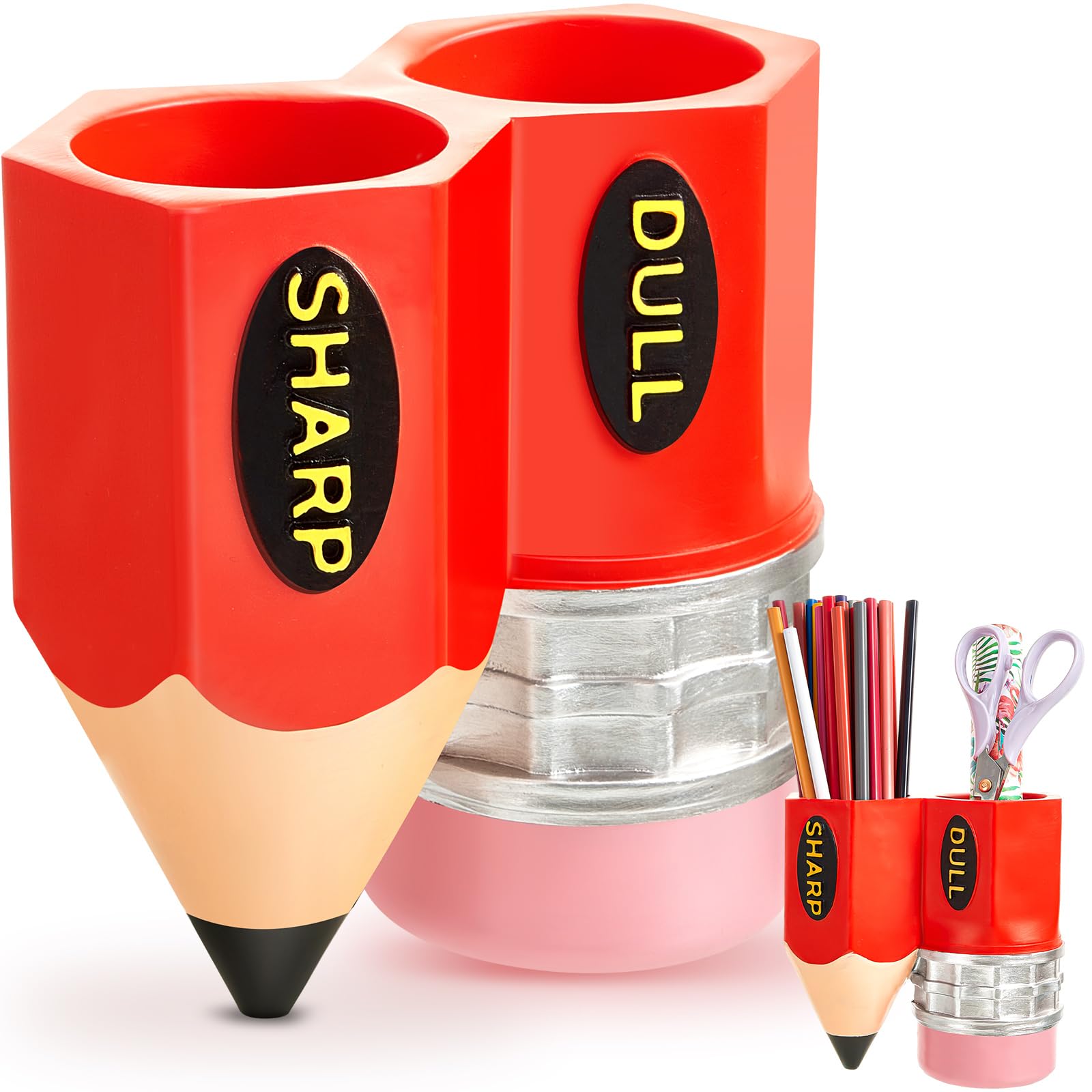 Cholemy Portalápices con forma de lápiz, divertido soporte para lápices, dispensador de lápices, contenedor con forma de lápiz, organizador de almacenamiento para escuela, aula, estudiantes,