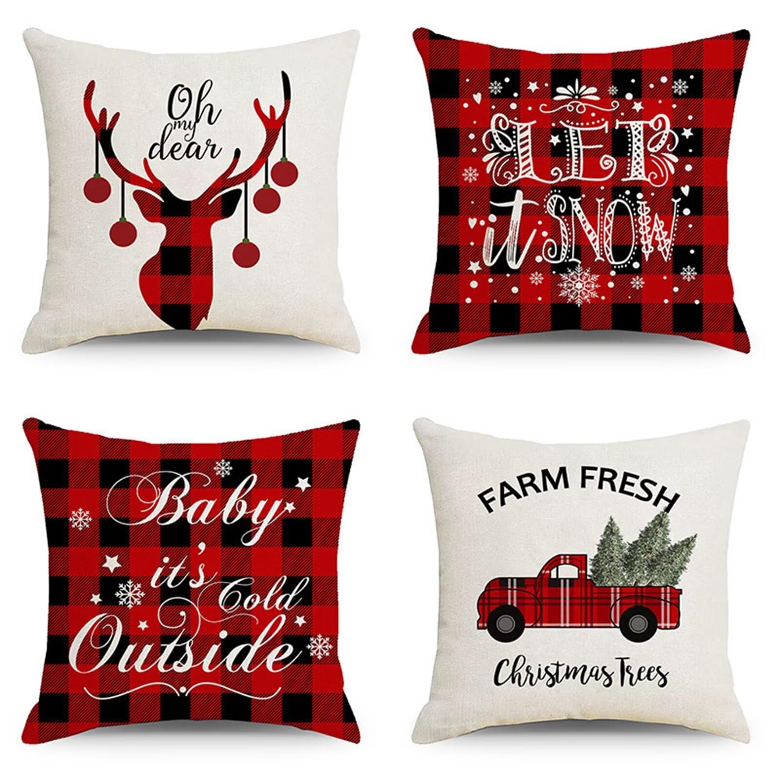 Coussin Noel deco lin pour canape et lit creez une ambiance de fete en famille