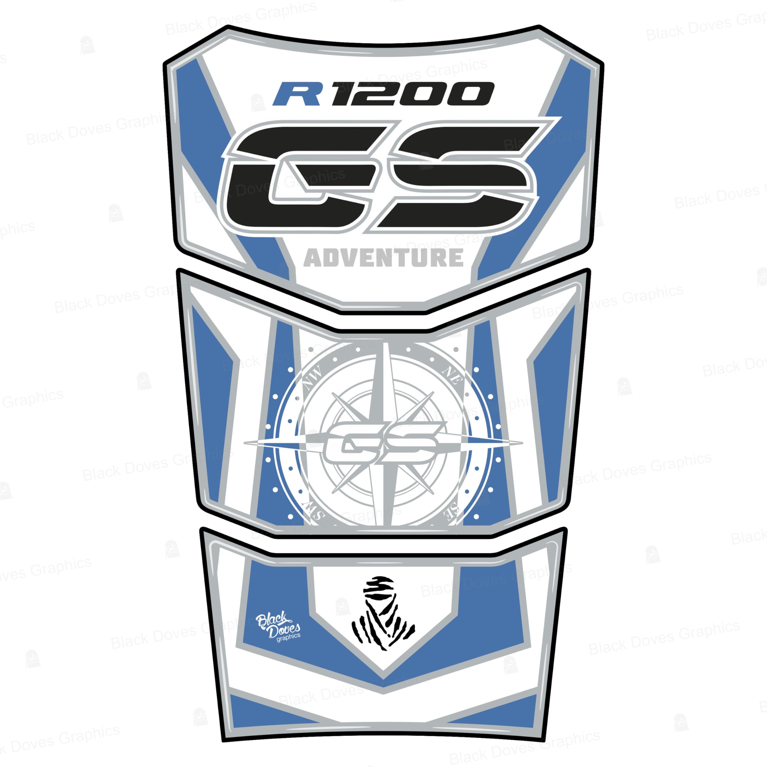 Protezione Serbatoio Adesiva 3D Per BMW R1200 GS LC 2013-2016 - Tank Pad In Resina, Made In Italy + 6 Adesivi Omaggio - 4