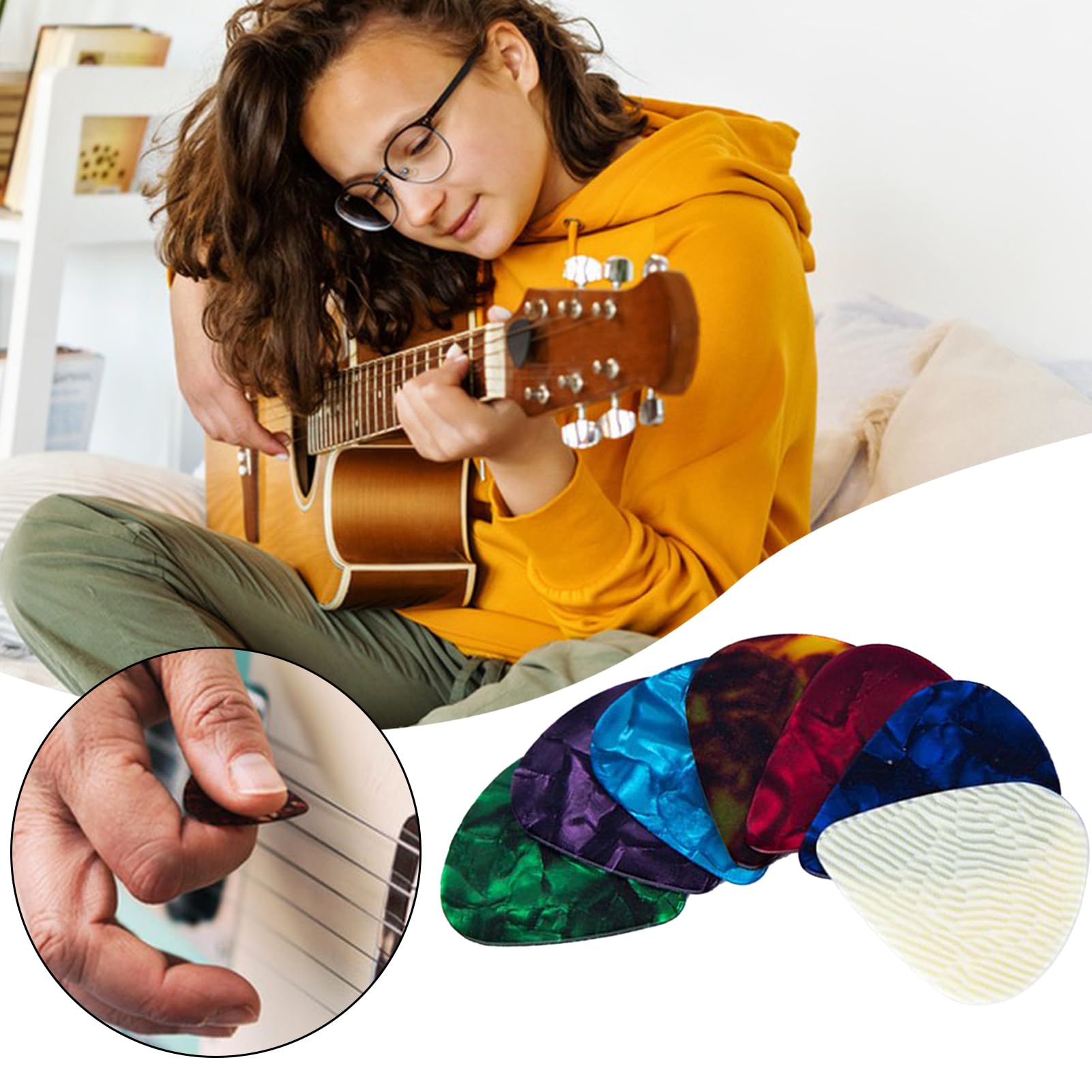 Plettri per Chitarra Plettri Antiscivolo | 120 Pezzi Colorati re 0,46 mm Sottile, 0,71 mm Medio, 0,96 mm per Chitarra , Strumenti a Corda, Mandolini e Bassi