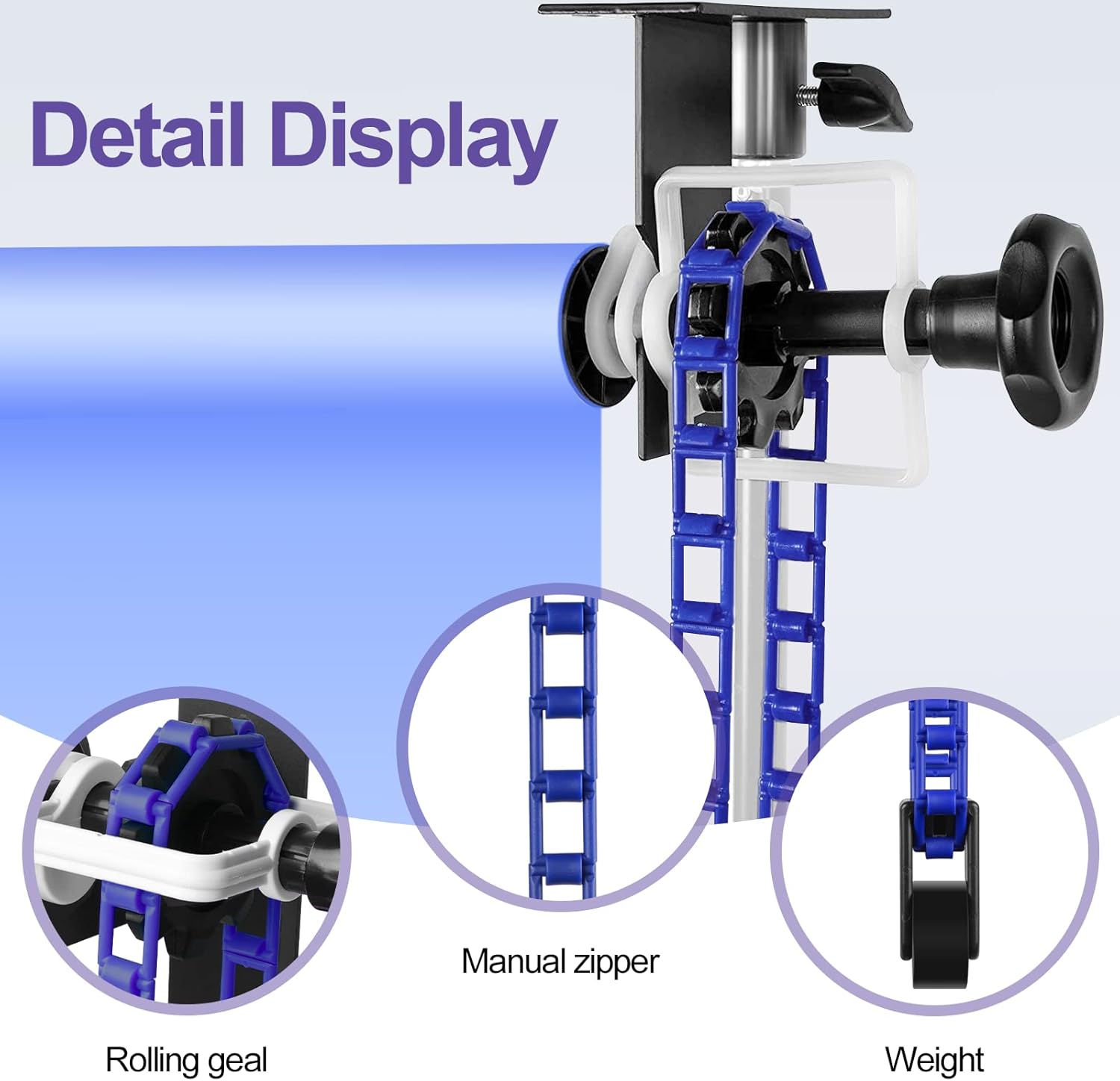 EMART Photography Backdrop Wall Mount Single Roller Support System, Manual Photo Background Holder, Ceiling Mounted for Studio Live Streaming