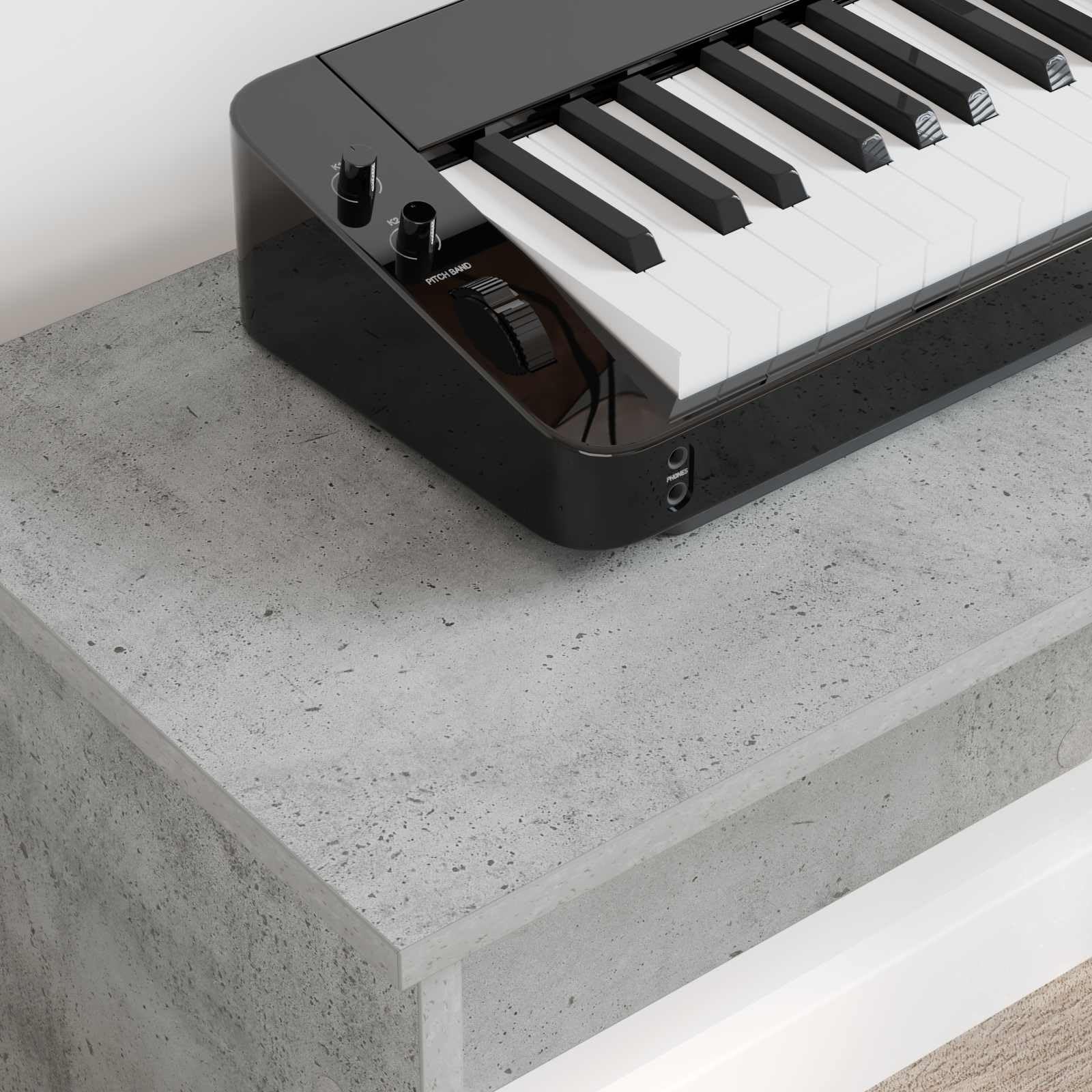 Genérico Soporte para Teclado Gris Concreto 120 x 32 x 64 cm,Hobbies y Artes Creativas,Accesorios para Instrumentos Musicales y de Orquesta,Accesorios para teclados,Soportes para teclados,899490