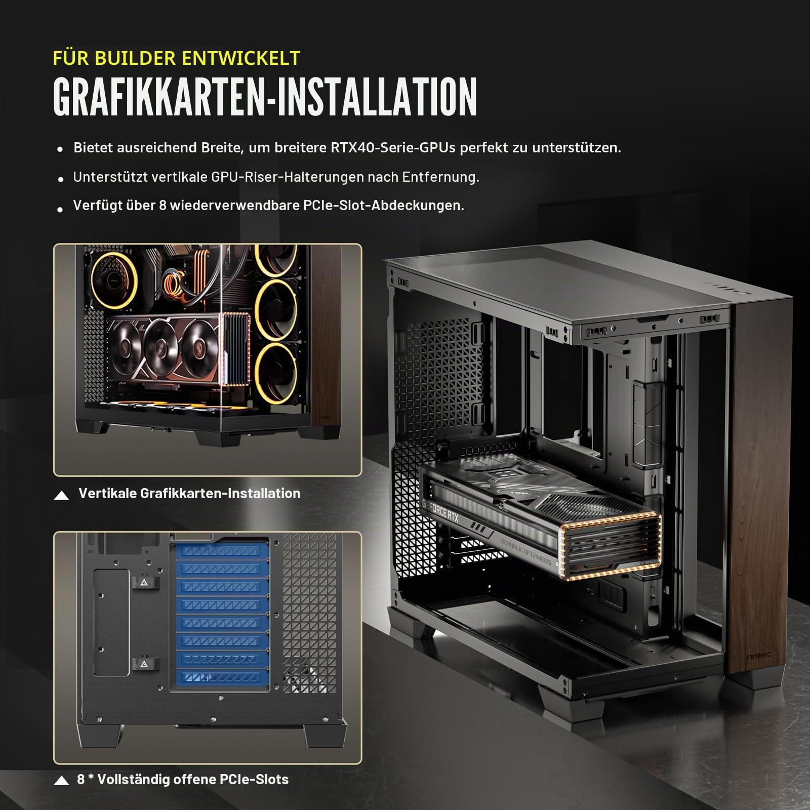 GEH Antec C8 Wood Full Tower schwarz Retail