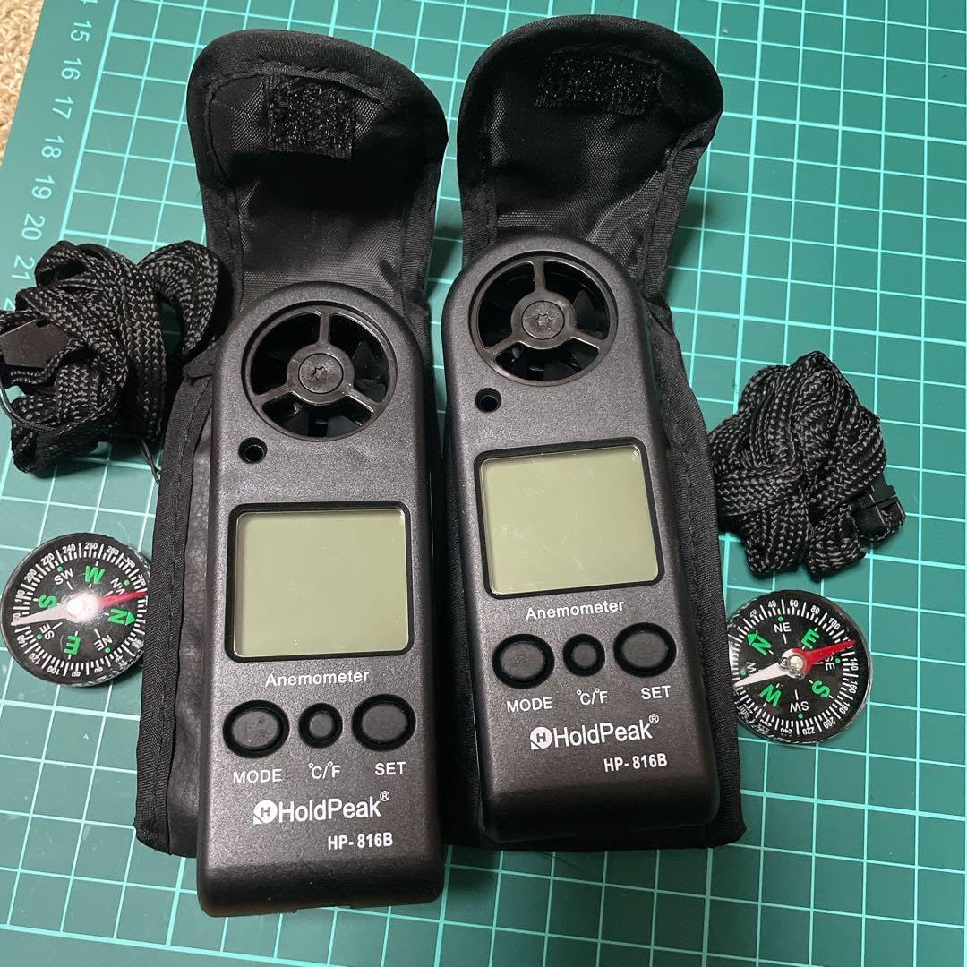 小型風速計 風力計 2個セットデジタル風速測定器 アウトドア スポーツ 工事
