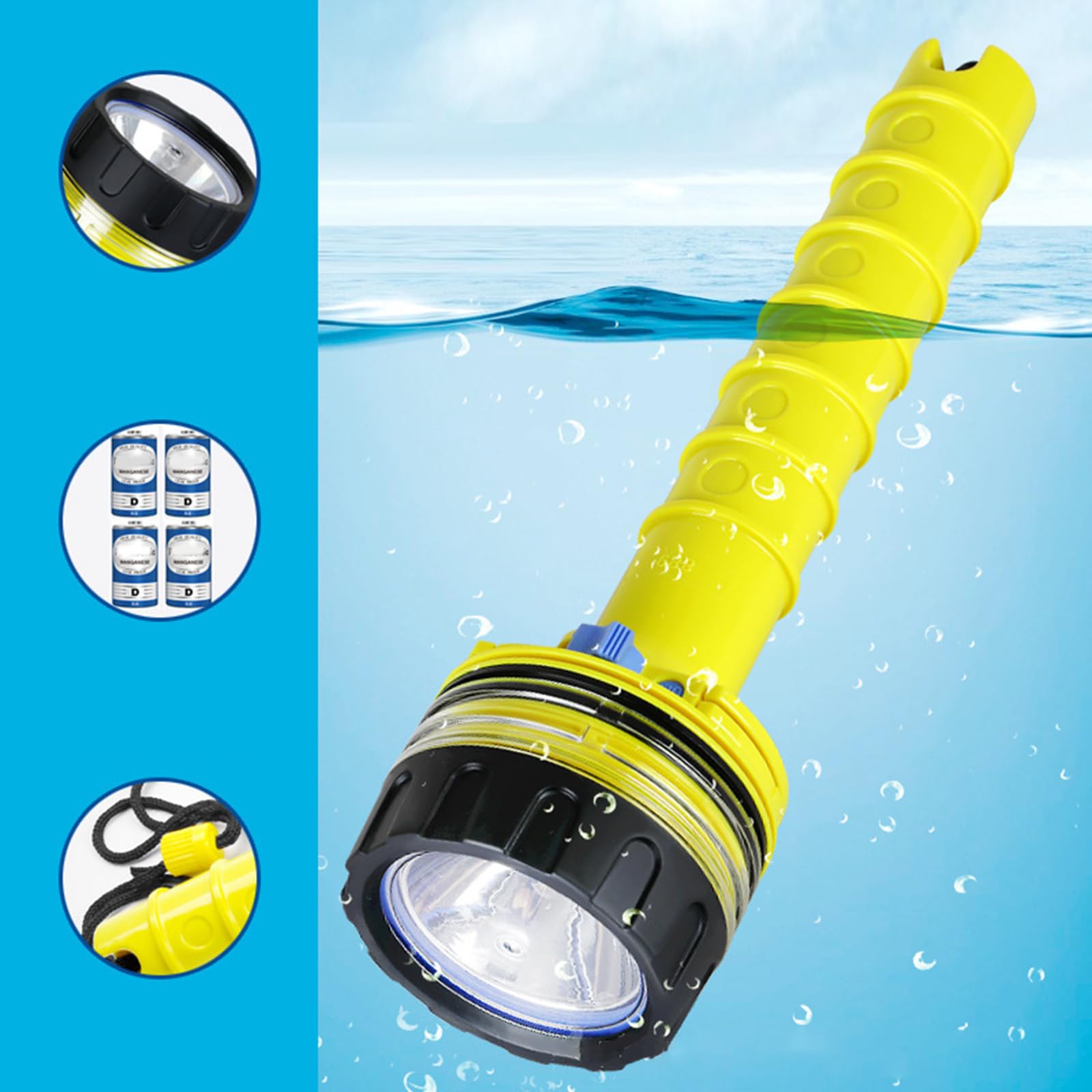 Ipx8 Wasserdichtes Sicherheitslicht Für U Boote, Meer, Schnorcheln, Unterwasser, Sporttauchen, Tauchlicht