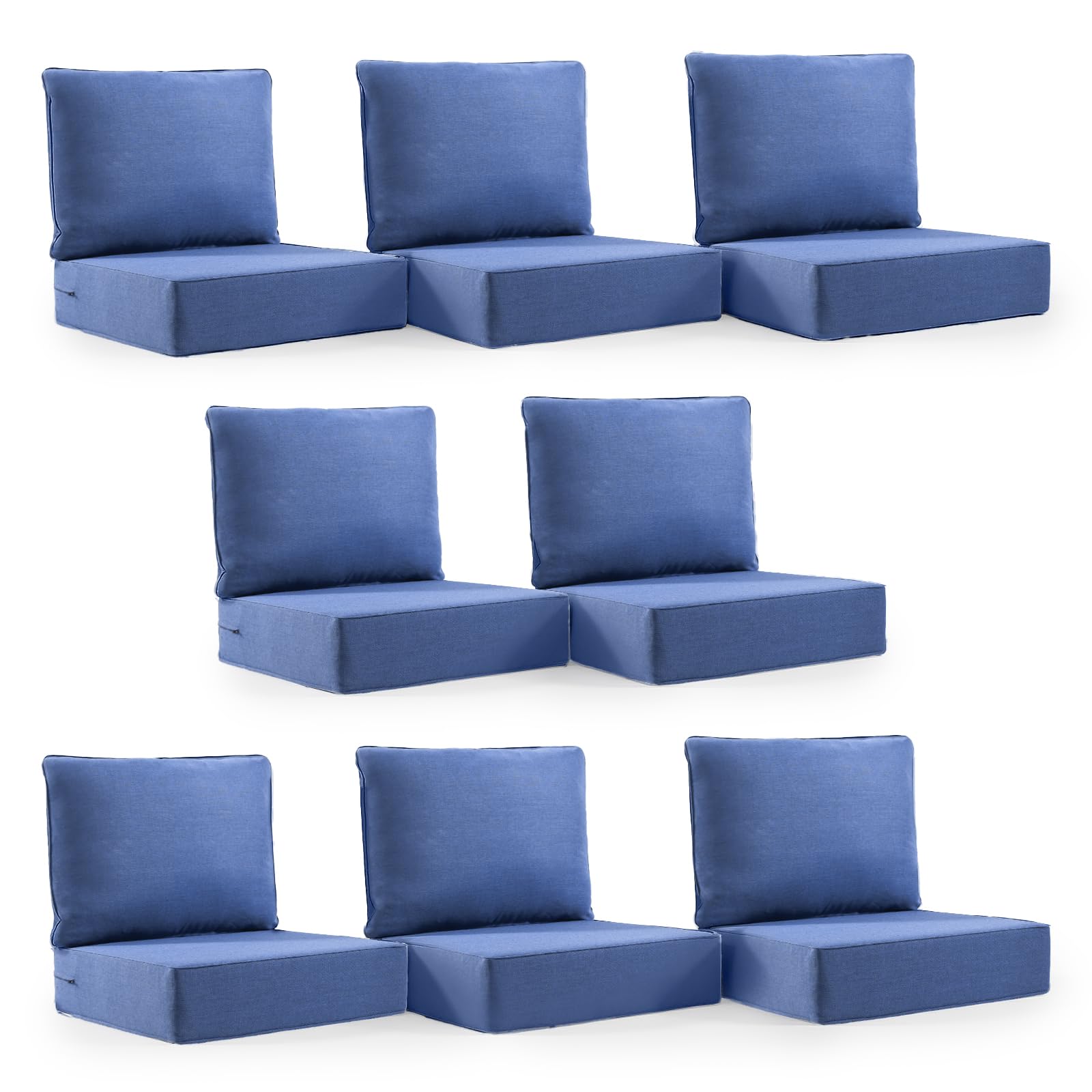 Outdoor Cushion Set for Furniture patio furniture,UV Resistant,Waterproof outdoor cushion set - 6 Inch thick foam garden cushions– 24x24 Inch Patio