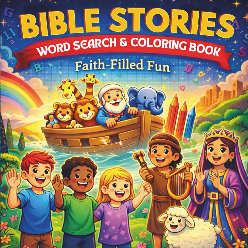Bible Stories Word Search and Coloring Book: Faith-Filled Fun