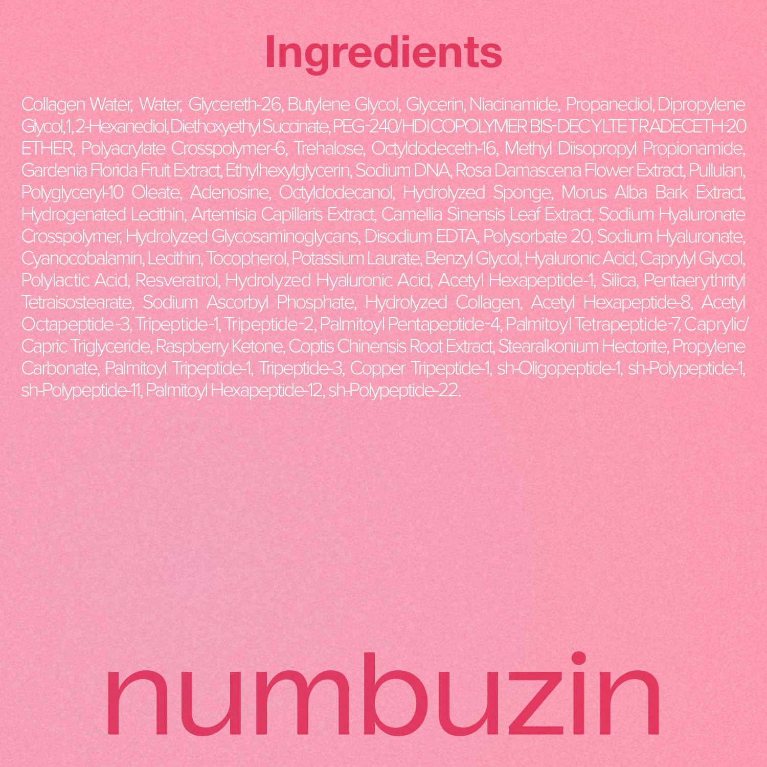 numbuzin No.2X Rose PDRN Collagen Plumping Serum, Collagen Spicule Serum for Firming & Volume Glow, PDRN, Peptides, Collagen, Hydrating Korean Skincare, 1.01 fl oz (30ml)