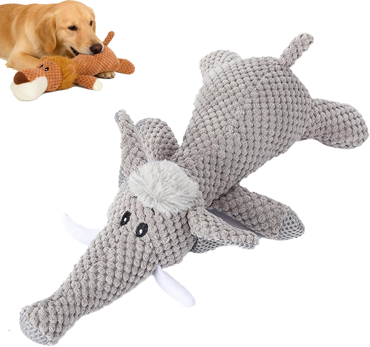 2026 New Dog Toys, Indestructible Dog Toy for Aggressive Chewer, Stuffed Toys Dogs Squeaky Durable Chew Toy for Indoor Pups Teething,E