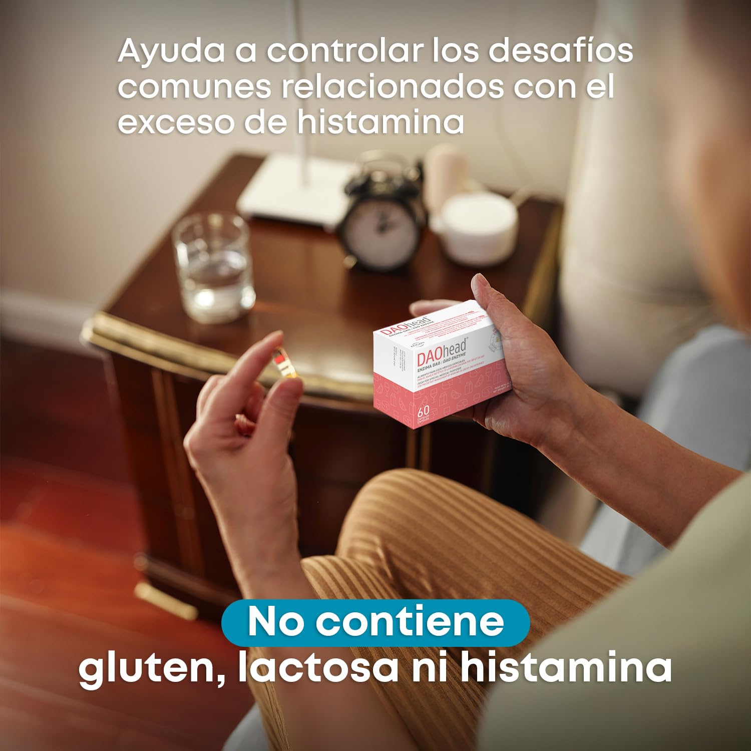 DR Healthcare - DAOhead - Enzima DAO - Vitaminas B6, B9, B12 y Cafeína - Apoyo al Equilibrio de la Histamina Alimentaria - 60 Cápsulas con Mini-comprimidos Gastrorresistentes de DAO