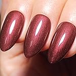 Imtiti Pearl Gel Nail Polish,0.5 Fl Oz Copper Red Glitter Drawing Gel Polish Shell Thread Shimmer Mermaid Nail Gel Polish Soak Off UV LED for Home DIY Nail Art Manicure Salon