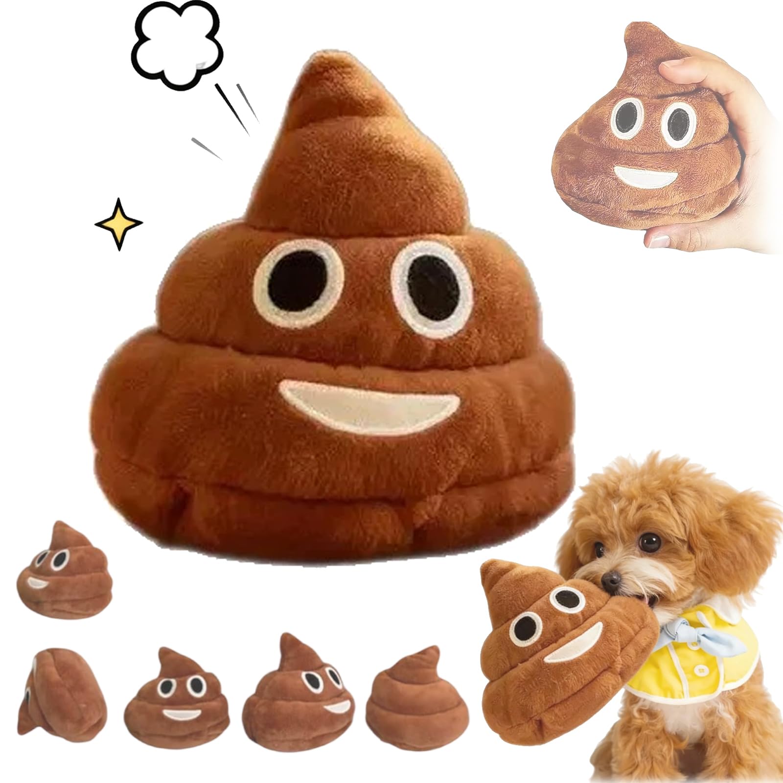 Funny Talking Poop Plush Toy - Makes Fart Sounds, Talking Poop Plush Toy For Dogs, Pooter Fart Toys, Makes Farts Sounds, For Teen & Pet - Helps To Quickly Relieve Stress, Bring Laughter (1PCS)