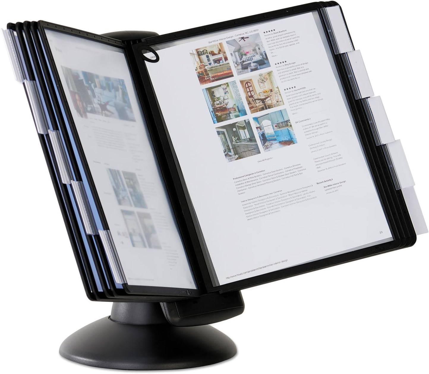 Durable 553901 Sherpa Motion Desk Reference System, 10 Panels, Black