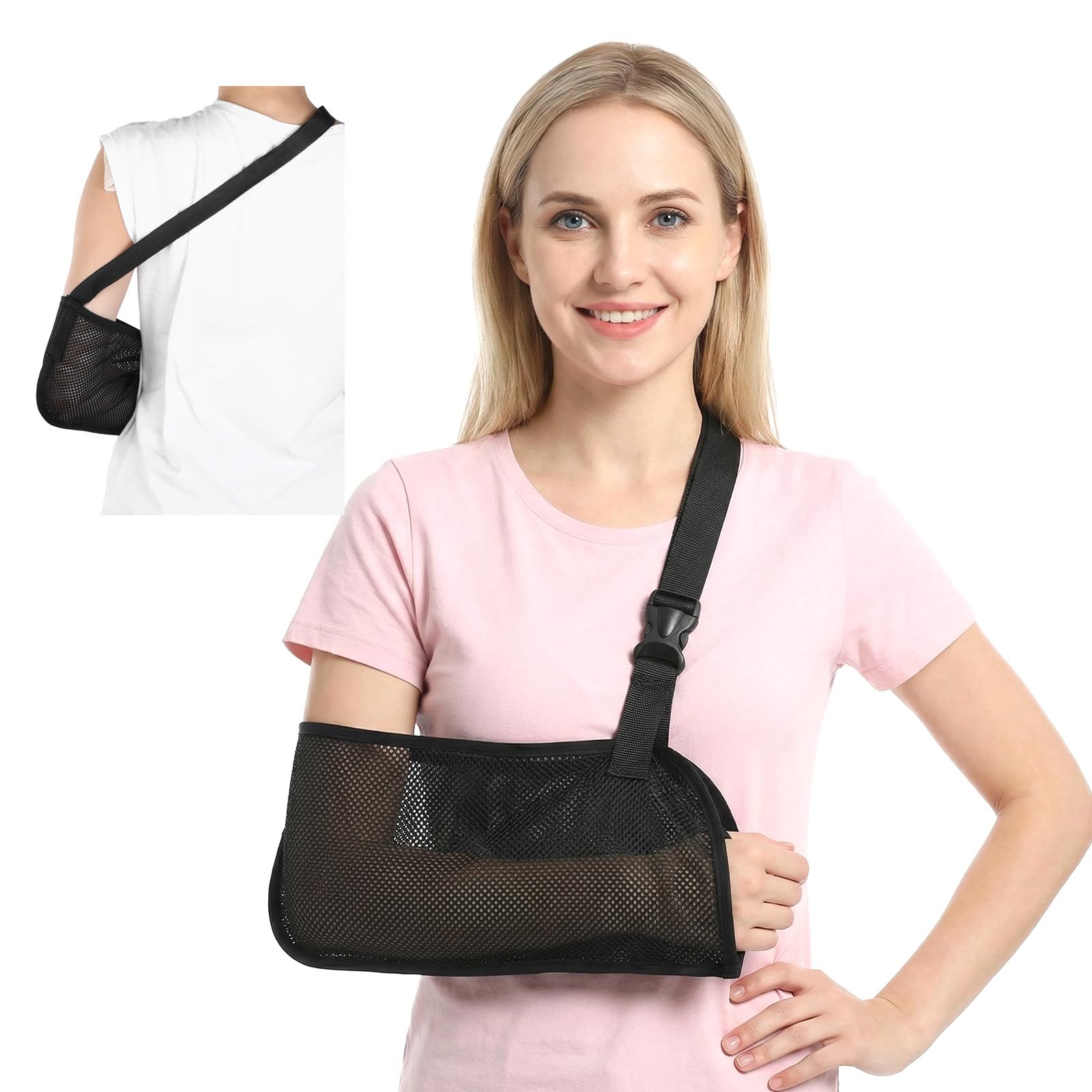 Sibba Mesh Arm Shoulder Sling Breathable Medical Shoulder Immobilizer for Injury Torn Rotator Cuff Adjustable Arm Brace for