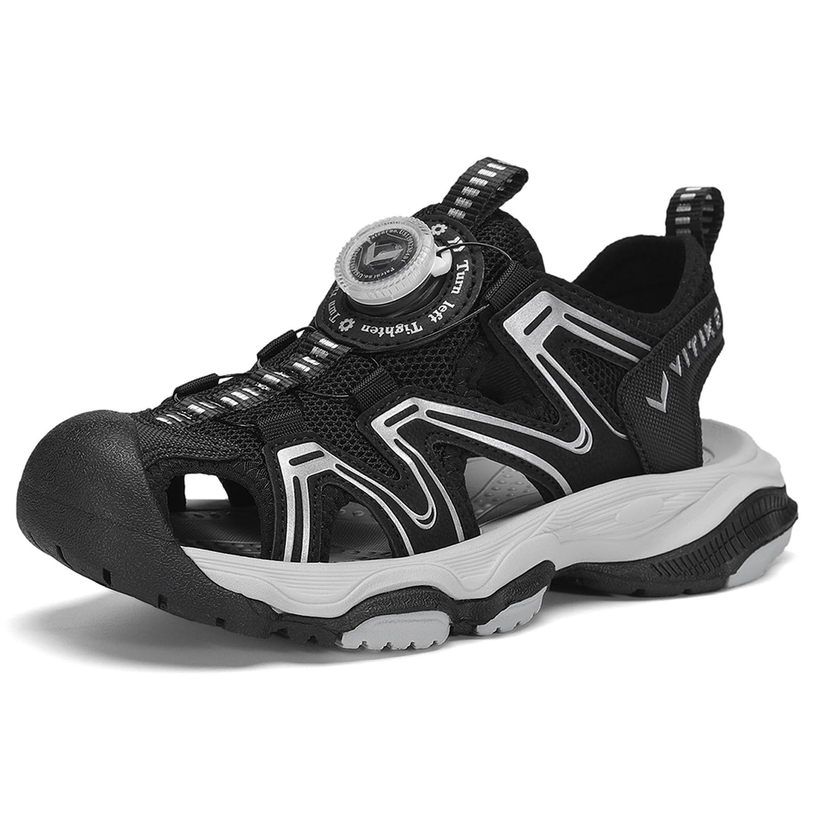 Kinder Sandalen Jungen Mädchen Geschlossene Breite Schuhe | Atmungsaktiv, Rutschfest, Leicht, Schnelltrocknend, Sommerschuhe, Sportsandalen, Outdoorsandalen, Strandsandalen