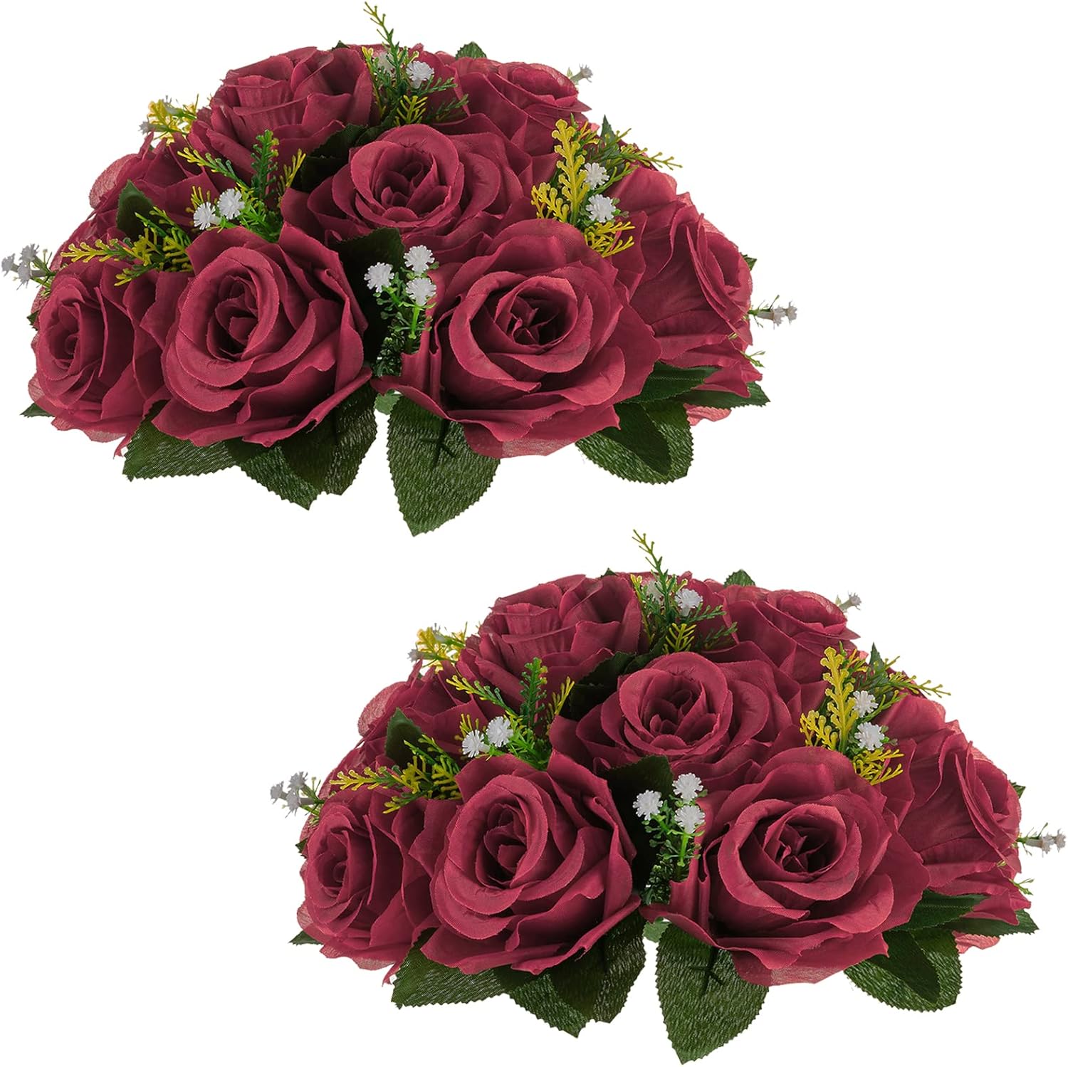 NUPTIO Flower Ball Arrangement Bouquet 2 Pcs 9.5 inch