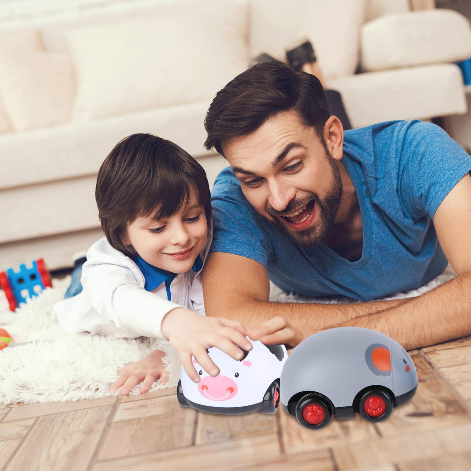 ibasenice Boys Girls Boys and Girls Toy 3pcs Cartoon Animal Car Toys Press Driven Coasting Cars for Children