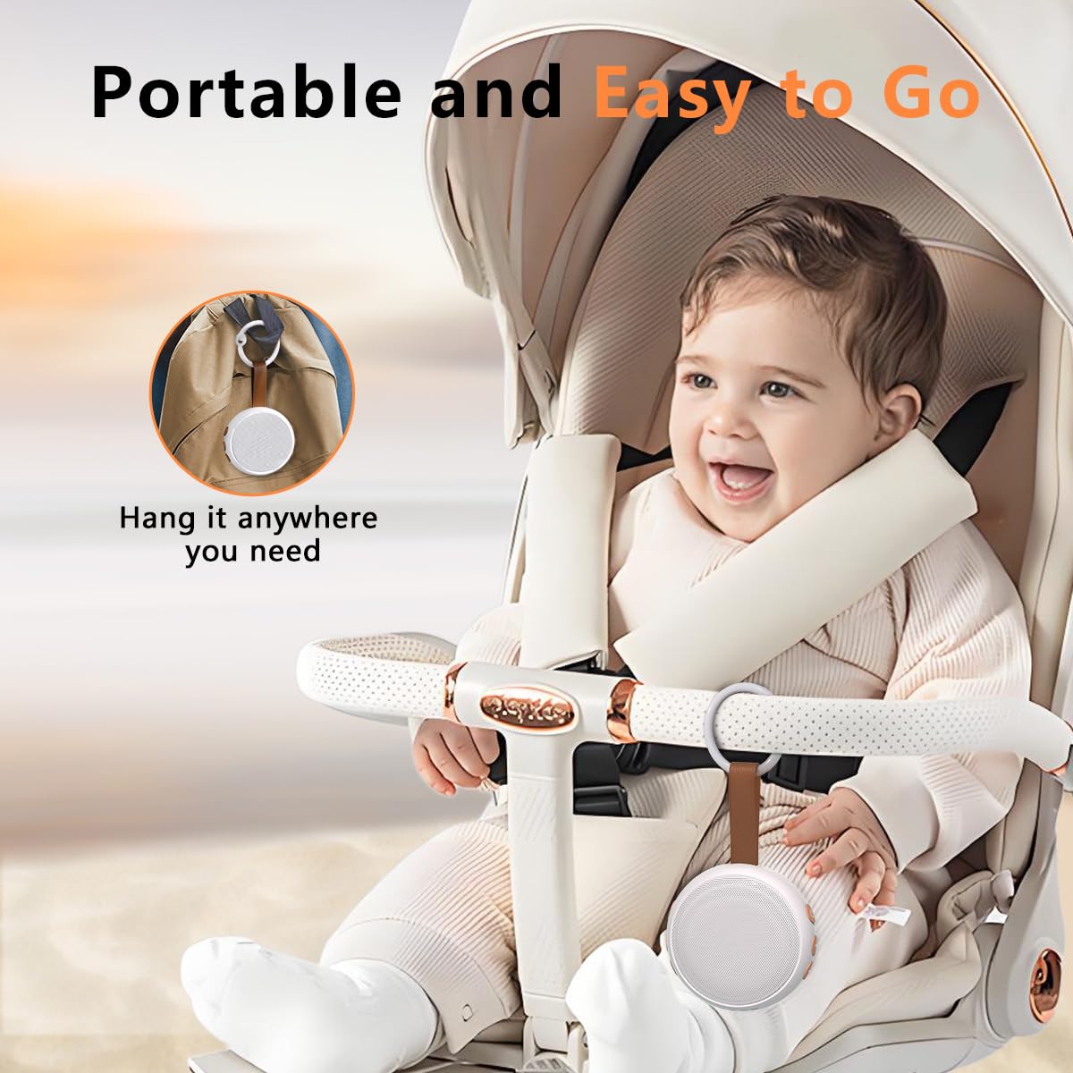 Mini macchina del suono bianca del rumore con 30 suoni lenitivi 32 livelli di volume succhietto portatile per bambini ricaricabile terapia del suono da viaggio rosa marrone macchina del sonno per