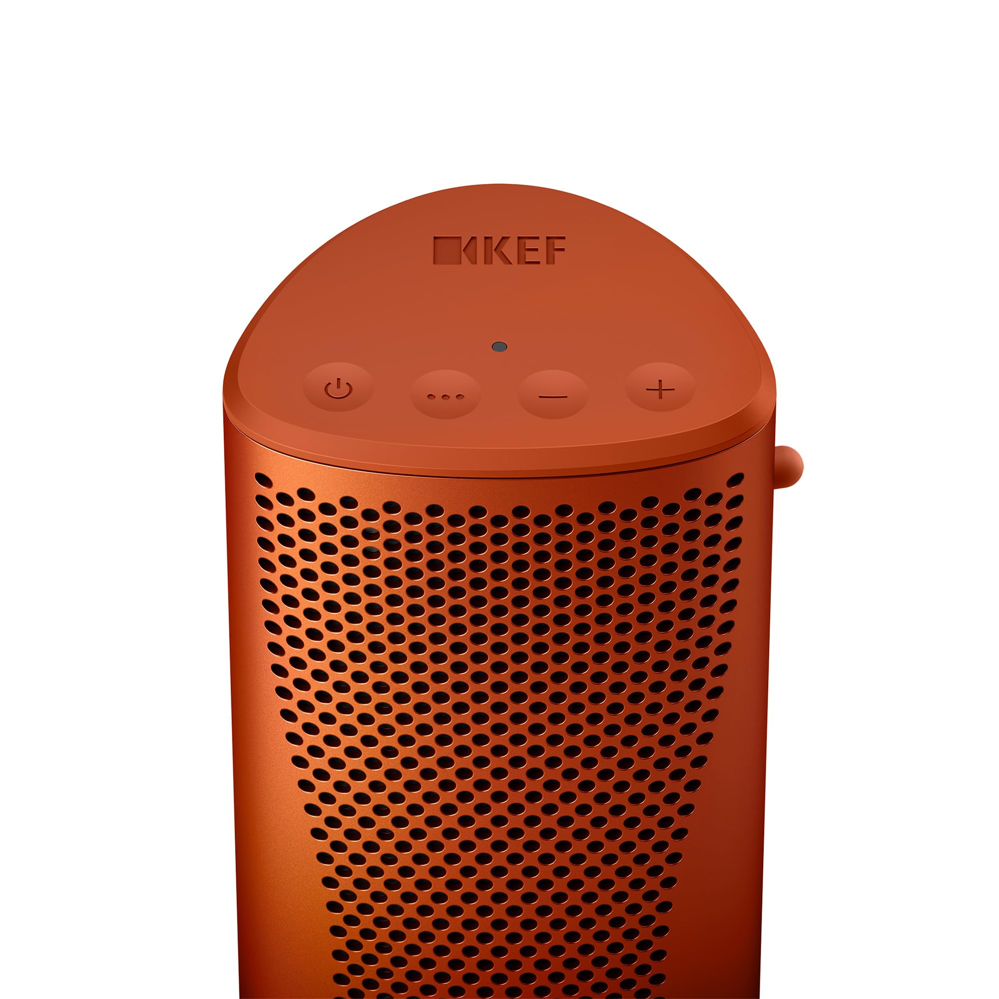 KEF Muo High-Fidelity Premium tragbarer Bluetooth-Lautsprecher, Orange Moon | Bluetooth 5.4 aptX Adaptive | USB-C | IP67 wasserdicht | 24 Std. Wiedergabezeit | für zu Hause, draußen und unterwegs