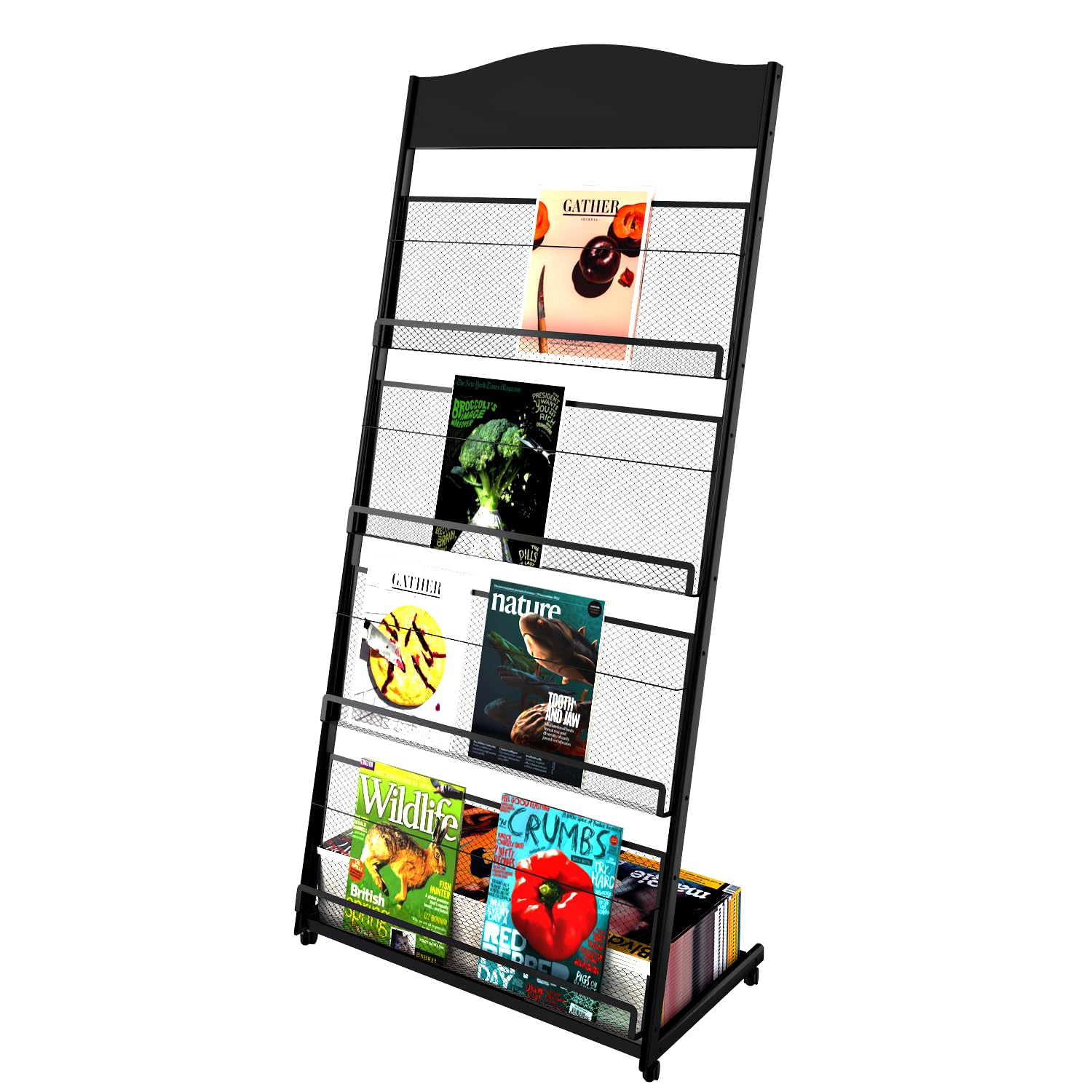 zeitschriftenständer Für Verschiedene öffentliche Ausstellungsbereiche,3 sheets A4 width prospektständer a4 prospekthalter mit Universalrädern (68×36×150CM)