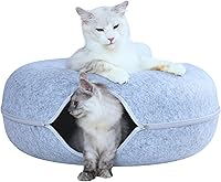 Vista 15 de Cattasaurus Peekaboo - Cueva para gatos, extra espaciosa para múltiples y grandes gatos de más de 12 libras, camas desmontables para gatos