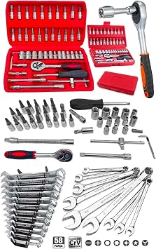 58 Piece 46mini Lokma Kit Auto Ratchet 1/4 12 Piece Combined Open Mouth-Star Key Set